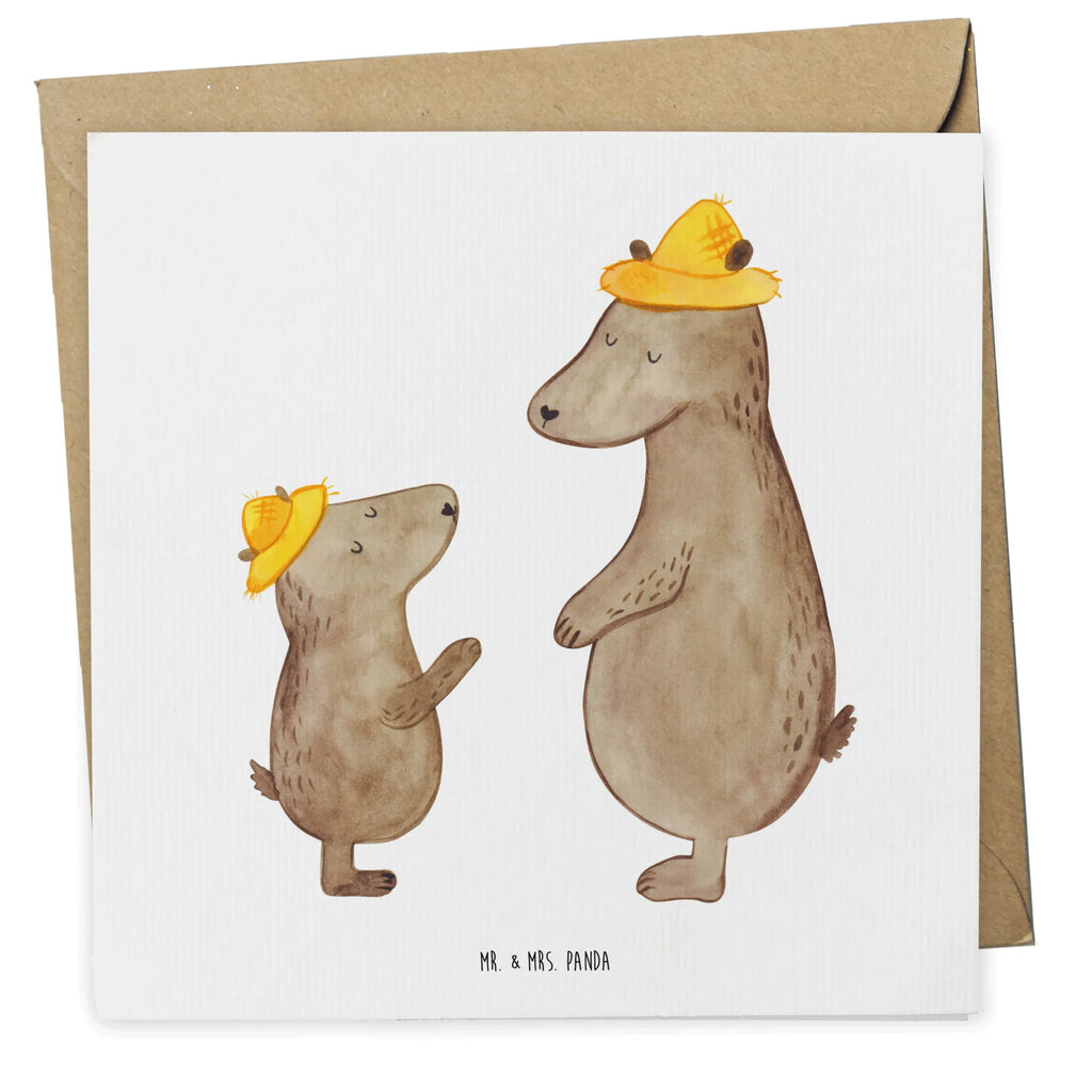 Deluxe Card Bears with hats Geburtstagskarte, Einladungskarte, Glückwunschkarte, Klappkarte, Hochzeitskarte, Hochwertige Klappkarte, Karte, Hochwertige Grußkarte, Grußkarte, Familie, Vatertag, Muttertag, Bruder, Schwester, Mama, Papa, Oma, Opa, Paps, Bär, Söhne, Sohn, Family, Vater-Sohn, Dad, Kind, Lieblingsmensch, Papi, Daddy, Vorbild, Bären, Vater, Kinder