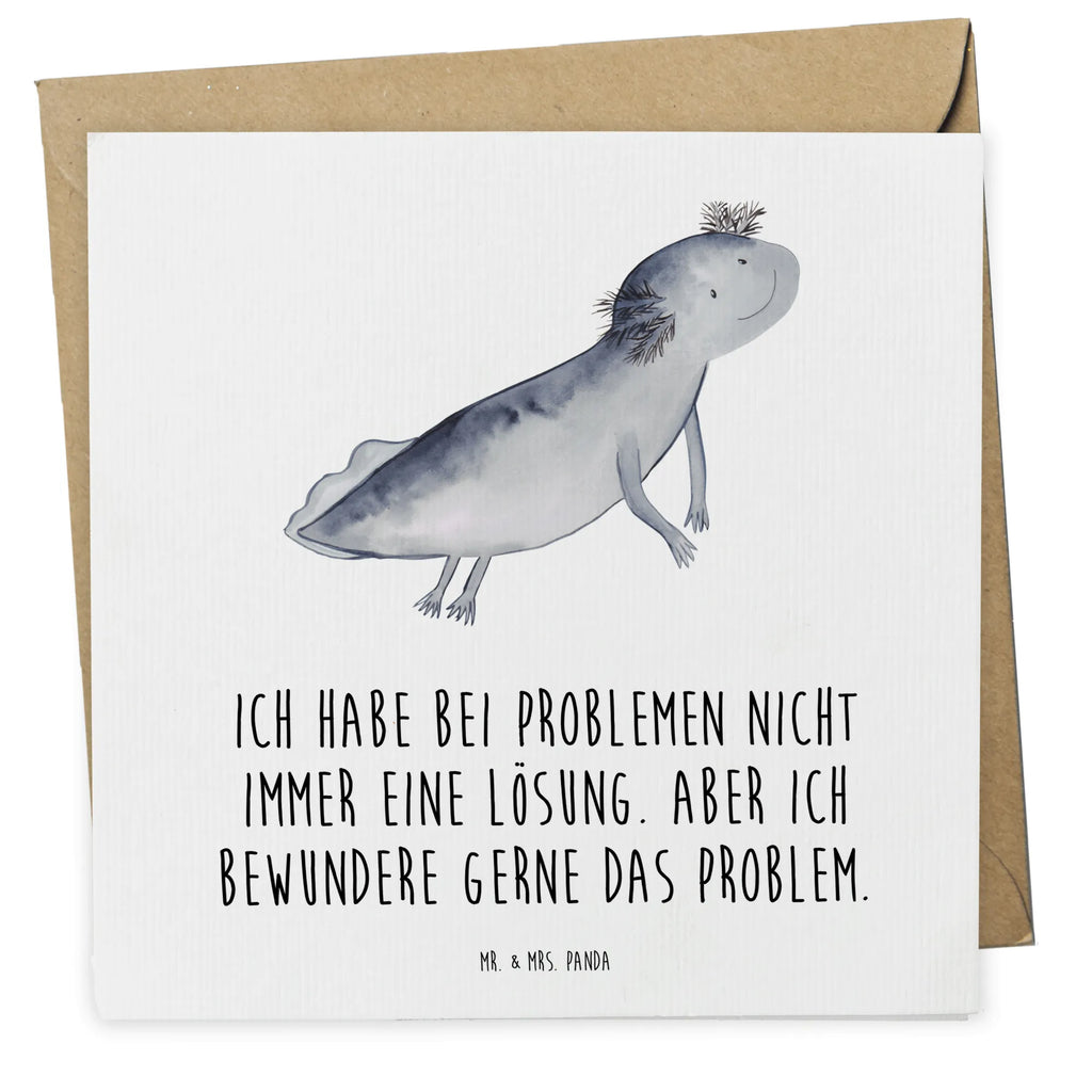 Deluxe Card axolotl To swim Karte, Einladungskarte, Geburtstagskarte, Glückwunschkarte, Hochwertige Klappkarte, Grußkarte, Hochwertige Grußkarte, Hochzeitskarte, Klappkarte, Axolotl, Molch, Lurch, Probleme, Lurche, Axolot, Lösungen, Motivation, Problem, Schwanzlurch