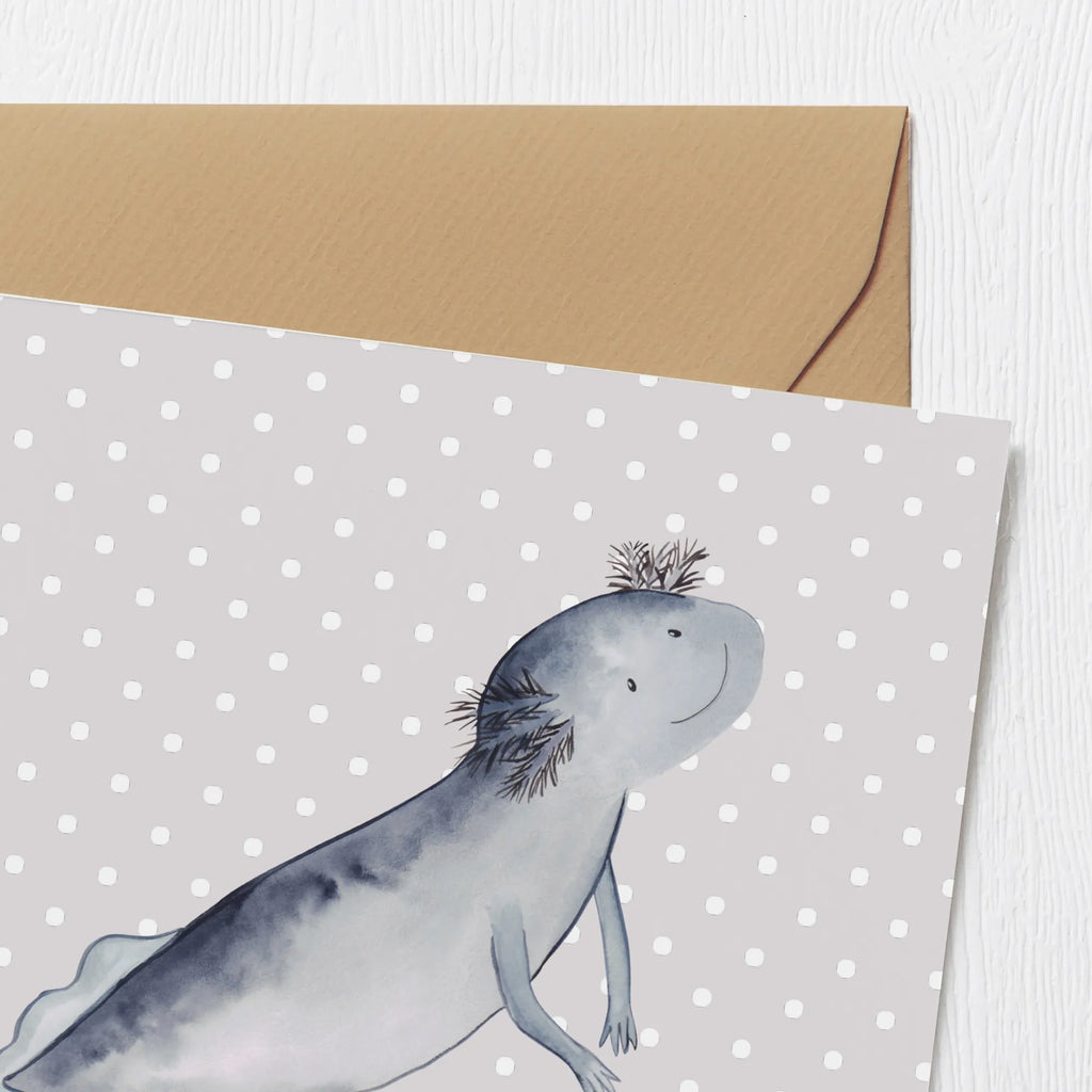 Deluxe Card axolotl To swim Karte, Einladungskarte, Geburtstagskarte, Glückwunschkarte, Hochwertige Klappkarte, Grußkarte, Hochwertige Grußkarte, Hochzeitskarte, Klappkarte, Axolotl, Molch, Lurch, Probleme, Lurche, Axolot, Lösungen, Motivation, Problem, Schwanzlurch
