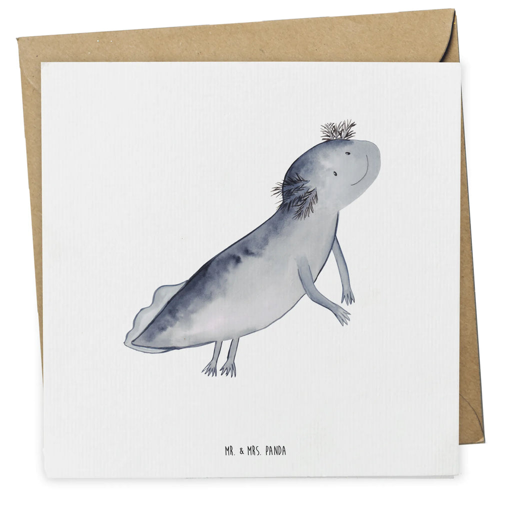 Deluxe Card axolotl To swim Karte, Einladungskarte, Geburtstagskarte, Glückwunschkarte, Hochwertige Klappkarte, Grußkarte, Hochwertige Grußkarte, Hochzeitskarte, Klappkarte, Axolotl, Molch, Lurch, Probleme, Lurche, Axolot, Lösungen, Motivation, Problem, Schwanzlurch