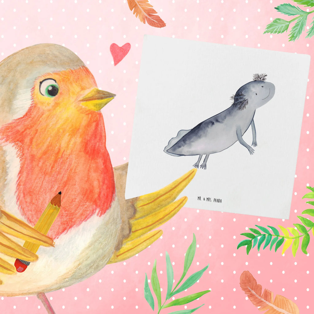 Deluxe Card axolotl To swim Karte, Einladungskarte, Geburtstagskarte, Glückwunschkarte, Hochwertige Klappkarte, Grußkarte, Hochwertige Grußkarte, Hochzeitskarte, Klappkarte, Axolotl, Molch, Lurch, Probleme, Lurche, Axolot, Lösungen, Motivation, Problem, Schwanzlurch