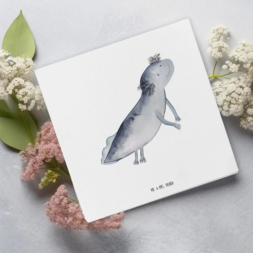 Deluxe Card axolotl To swim Karte, Einladungskarte, Geburtstagskarte, Glückwunschkarte, Hochwertige Klappkarte, Grußkarte, Hochwertige Grußkarte, Hochzeitskarte, Klappkarte, Axolotl, Molch, Lurch, Probleme, Lurche, Axolot, Lösungen, Motivation, Problem, Schwanzlurch