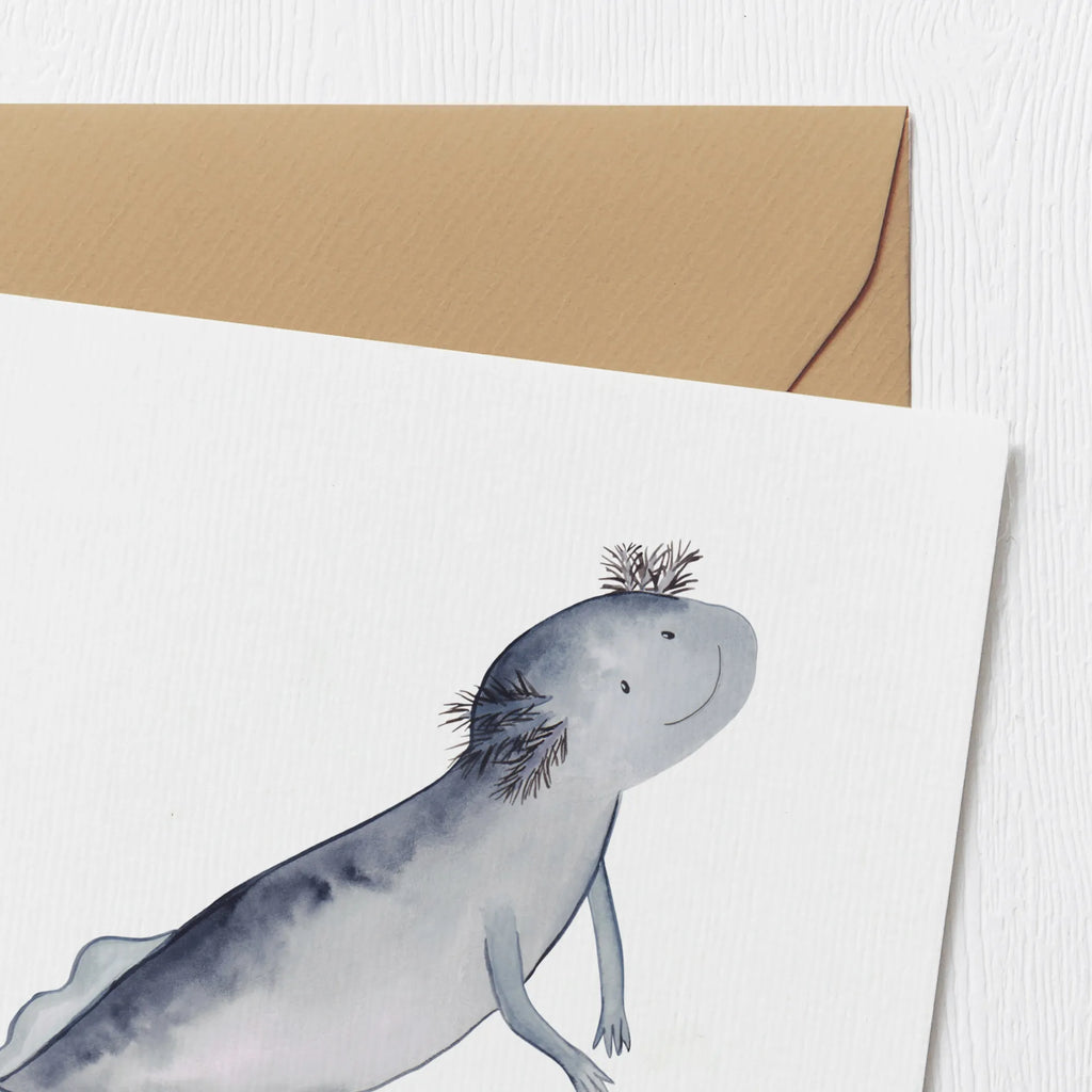 Deluxe Card axolotl To swim Karte, Einladungskarte, Geburtstagskarte, Glückwunschkarte, Hochwertige Klappkarte, Grußkarte, Hochwertige Grußkarte, Hochzeitskarte, Klappkarte, Axolotl, Molch, Lurch, Probleme, Lurche, Axolot, Lösungen, Motivation, Problem, Schwanzlurch