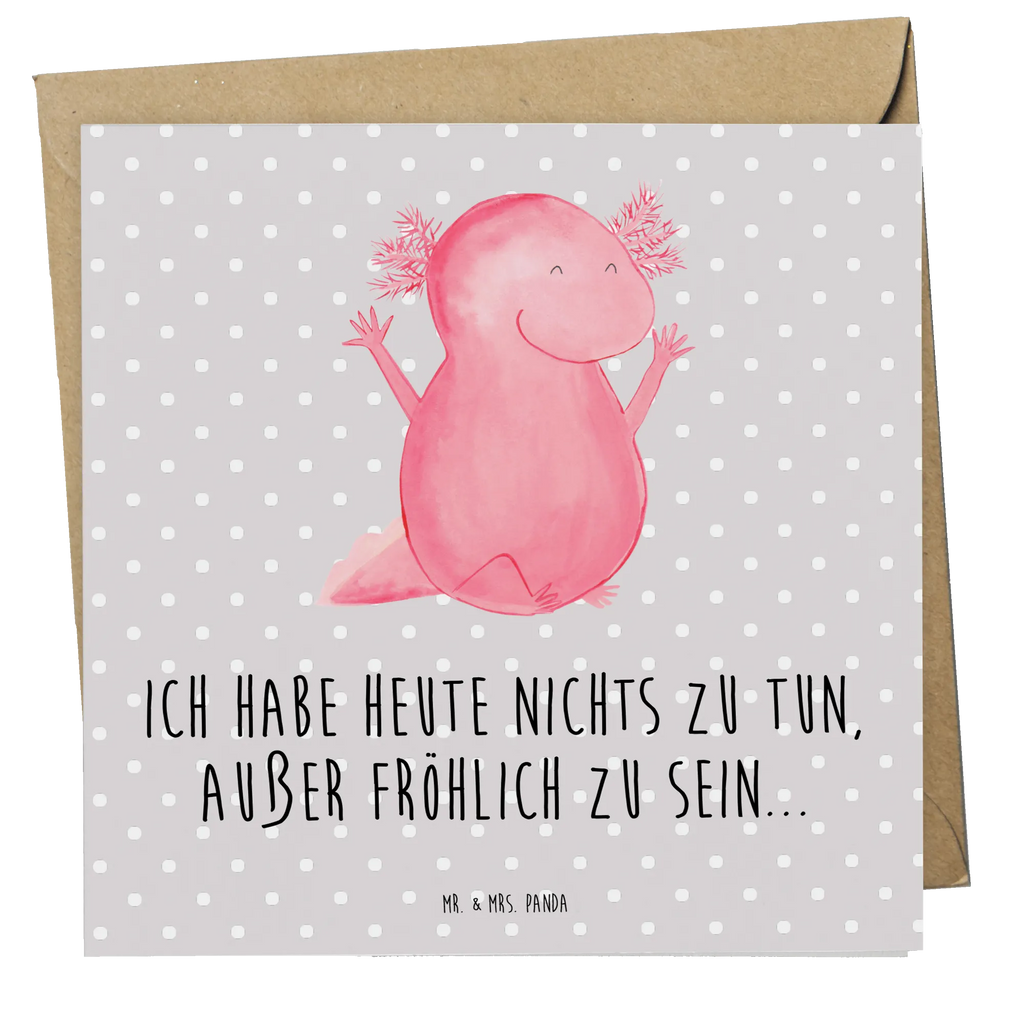 Deluxe Card axolotl Hooray Karte, Einladungskarte, Hochwertige Klappkarte, Hochzeitskarte, Klappkarte, Glückwunschkarte, Grußkarte, Hochwertige Grußkarte, Geburtstagskarte, Axolotl, Molch, Lurch, Zufriedenheit, fröhlich, Freude, Schwanzlurch, Lurche, Axolot, Motivation, Spaß