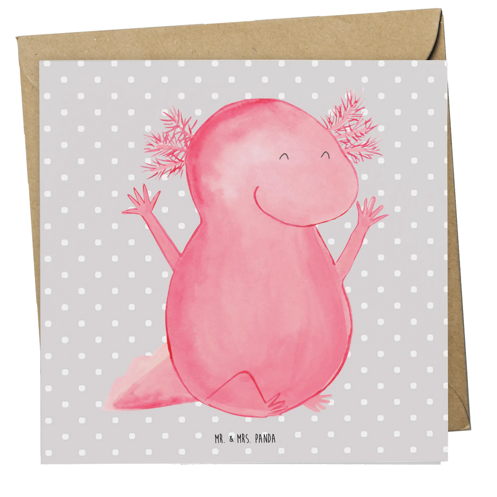 Deluxe Card axolotl Hooray Karte, Einladungskarte, Hochwertige Klappkarte, Hochzeitskarte, Klappkarte, Glückwunschkarte, Grußkarte, Hochwertige Grußkarte, Geburtstagskarte, Axolotl, Molch, Lurch, Zufriedenheit, fröhlich, Freude, Schwanzlurch, Lurche, Axolot, Motivation, Spaß