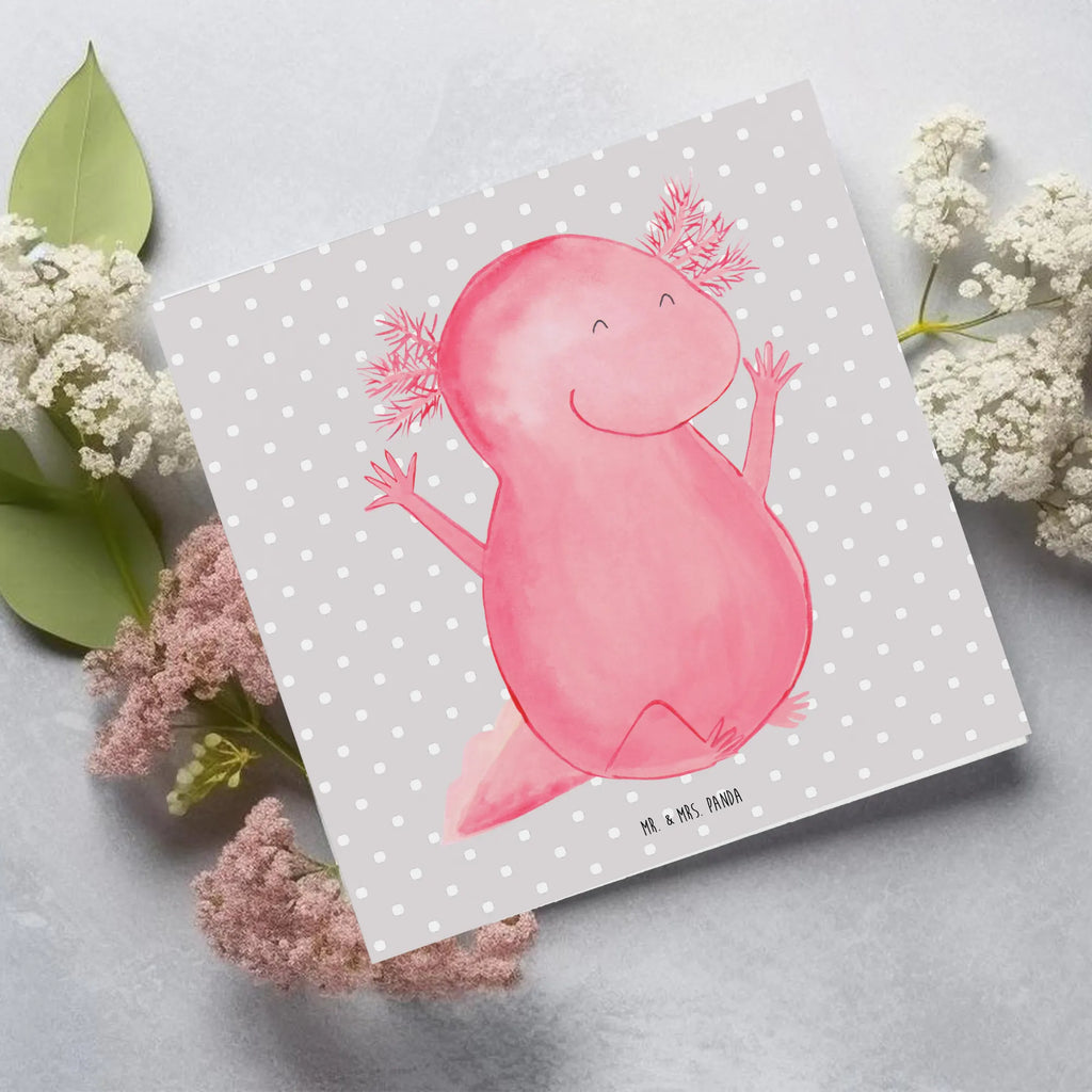 Deluxe Card axolotl Hooray Karte, Einladungskarte, Hochwertige Klappkarte, Hochzeitskarte, Klappkarte, Glückwunschkarte, Grußkarte, Hochwertige Grußkarte, Geburtstagskarte, Axolotl, Molch, Lurch, Zufriedenheit, fröhlich, Freude, Schwanzlurch, Lurche, Axolot, Motivation, Spaß