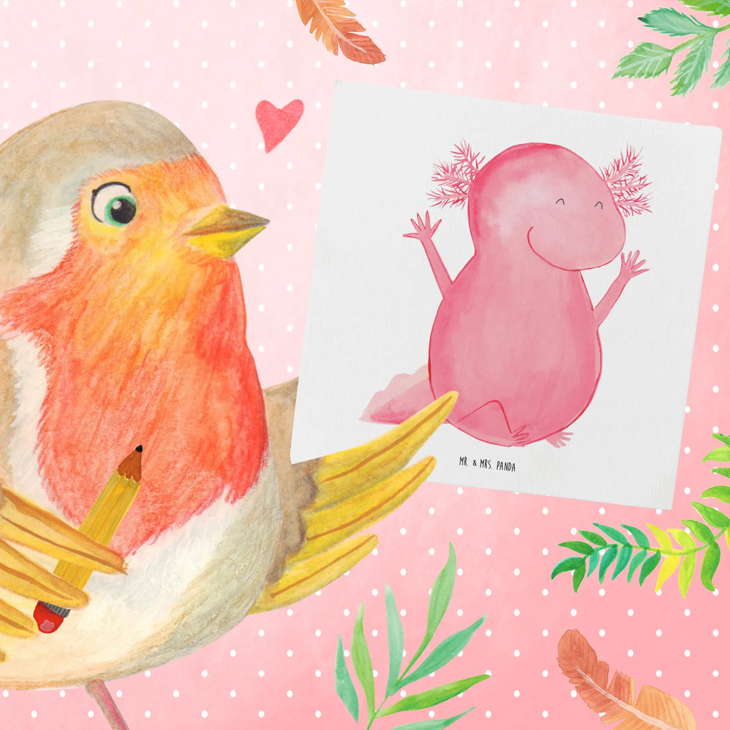 Deluxe Card axolotl Hooray Karte, Einladungskarte, Hochwertige Klappkarte, Hochzeitskarte, Klappkarte, Glückwunschkarte, Grußkarte, Hochwertige Grußkarte, Geburtstagskarte, Axolotl, Molch, Lurch, Zufriedenheit, fröhlich, Freude, Schwanzlurch, Lurche, Axolot, Motivation, Spaß