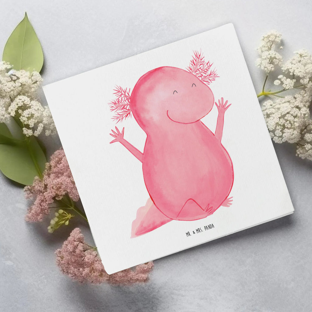 Deluxe Card axolotl Hooray Karte, Einladungskarte, Hochwertige Klappkarte, Hochzeitskarte, Klappkarte, Glückwunschkarte, Grußkarte, Hochwertige Grußkarte, Geburtstagskarte, Axolotl, Molch, Lurch, Zufriedenheit, fröhlich, Freude, Schwanzlurch, Lurche, Axolot, Motivation, Spaß