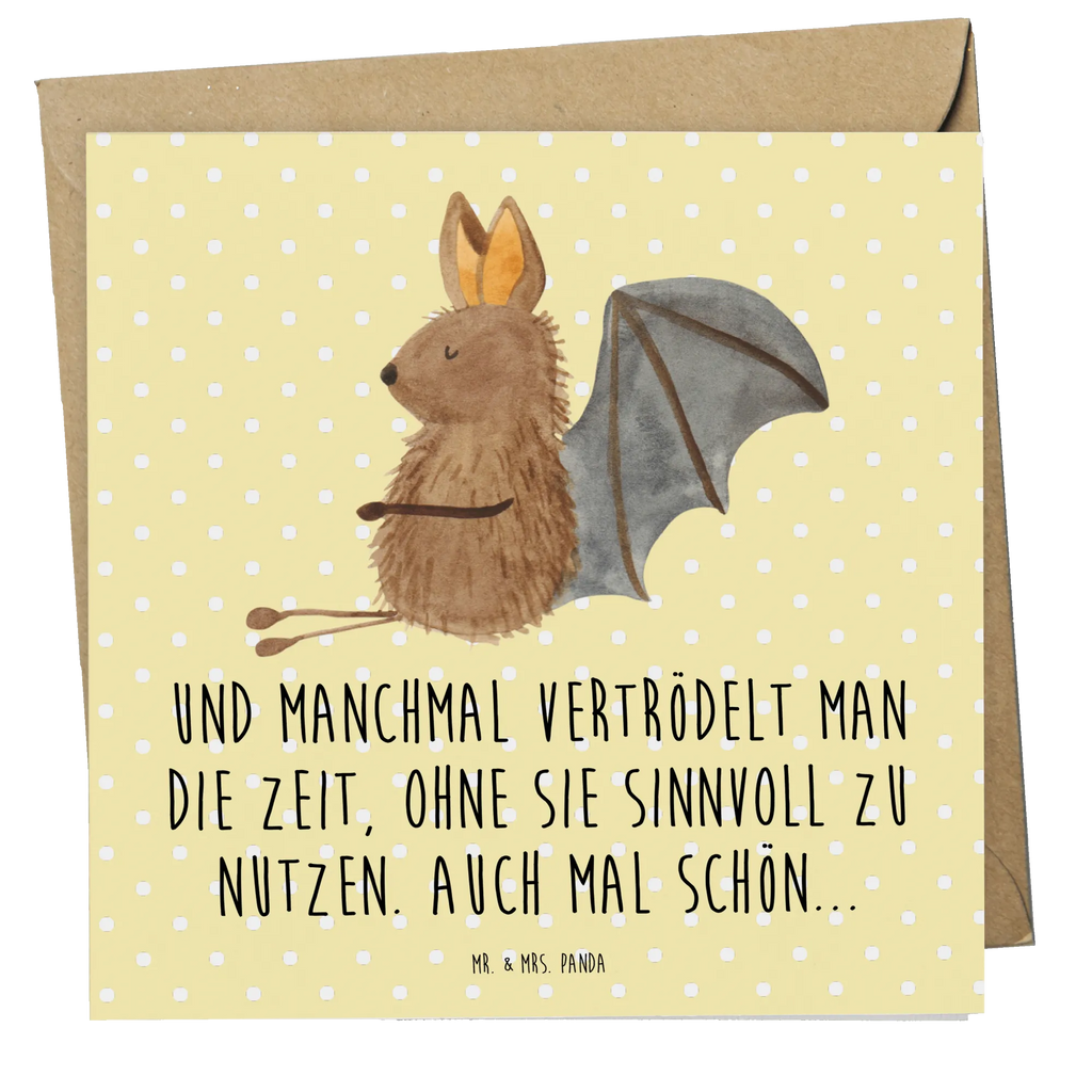 Deluxe Karte Fledermaus Sitzen Grußkarte, Klappkarte, Glückwunschkarte, Hochzeitskarte, Hochwertige Grußkarte, Karte, Einladungskarte, Geburtstagskarte, Hochwertige Klappkarte, Tiermotive, Gute Laune, lustige Sprüche, Tiere, Fledermäuse, Fledermaus, Motivation, entspannen