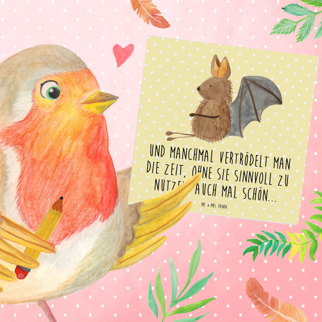 Deluxe Karte Fledermaus Sitzen Grußkarte, Klappkarte, Glückwunschkarte, Hochzeitskarte, Hochwertige Grußkarte, Karte, Einladungskarte, Geburtstagskarte, Hochwertige Klappkarte, Tiermotive, Gute Laune, lustige Sprüche, Tiere, Fledermäuse, Fledermaus, Motivation, entspannen