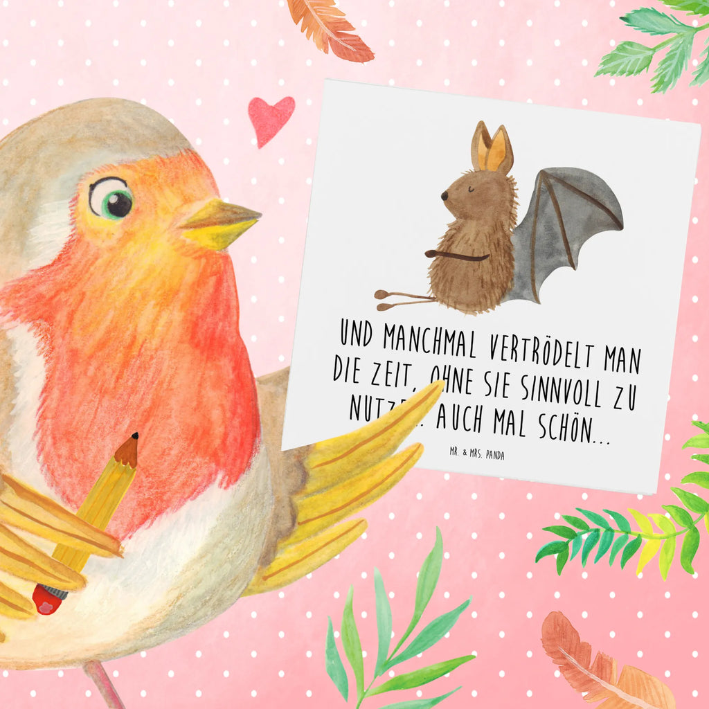 Deluxe Karte Fledermaus Sitzen Grußkarte, Klappkarte, Glückwunschkarte, Hochzeitskarte, Hochwertige Grußkarte, Karte, Einladungskarte, Geburtstagskarte, Hochwertige Klappkarte, Tiermotive, Gute Laune, lustige Sprüche, Tiere, Fledermäuse, Fledermaus, Motivation, entspannen