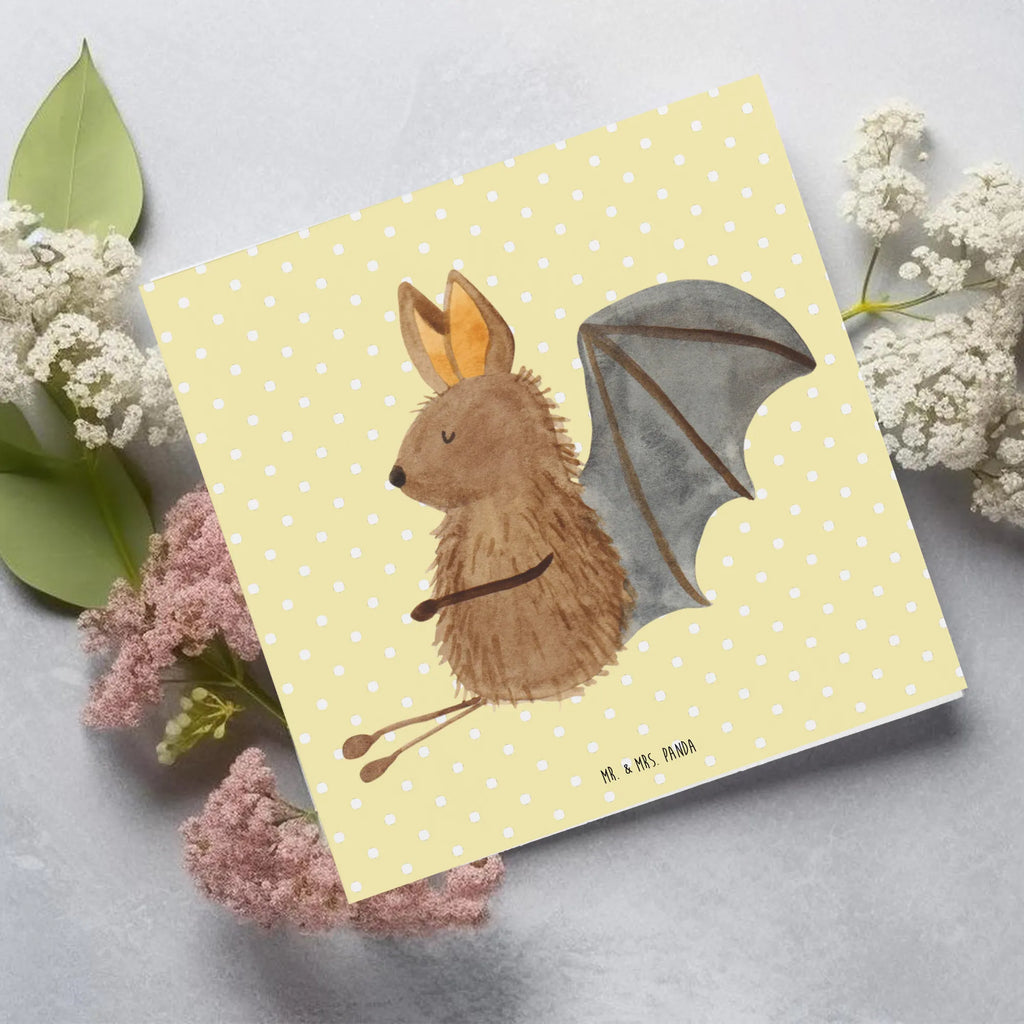 Deluxe Karte Fledermaus Sitzen Grußkarte, Klappkarte, Glückwunschkarte, Hochzeitskarte, Hochwertige Grußkarte, Karte, Einladungskarte, Geburtstagskarte, Hochwertige Klappkarte, Tiermotive, Gute Laune, lustige Sprüche, Tiere, Fledermäuse, Fledermaus, Motivation, entspannen