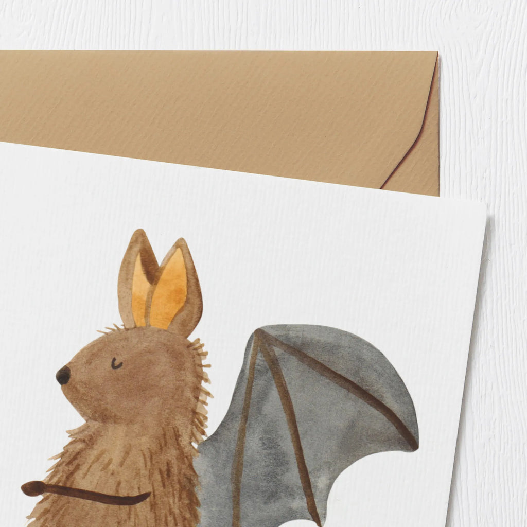 Deluxe Karte Fledermaus Sitzen Grußkarte, Klappkarte, Glückwunschkarte, Hochzeitskarte, Hochwertige Grußkarte, Karte, Einladungskarte, Geburtstagskarte, Hochwertige Klappkarte, Tiermotive, Gute Laune, lustige Sprüche, Tiere, Fledermäuse, Fledermaus, Motivation, entspannen