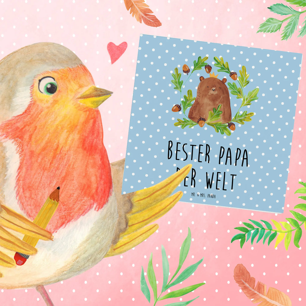 Deluxe Karte Bär König Hochwertige Klappkarte, Karte, Einladungskarte, Geburtstagskarte, Hochwertige Grußkarte, Hochzeitskarte, Klappkarte, Glückwunschkarte, Grußkarte, Bär, Teddy, Teddybär, bester Vater, Daddy, bester Papa, Papa, Papi, Dad, Vatertag, Vater, Papa Bär, weltbester Papa