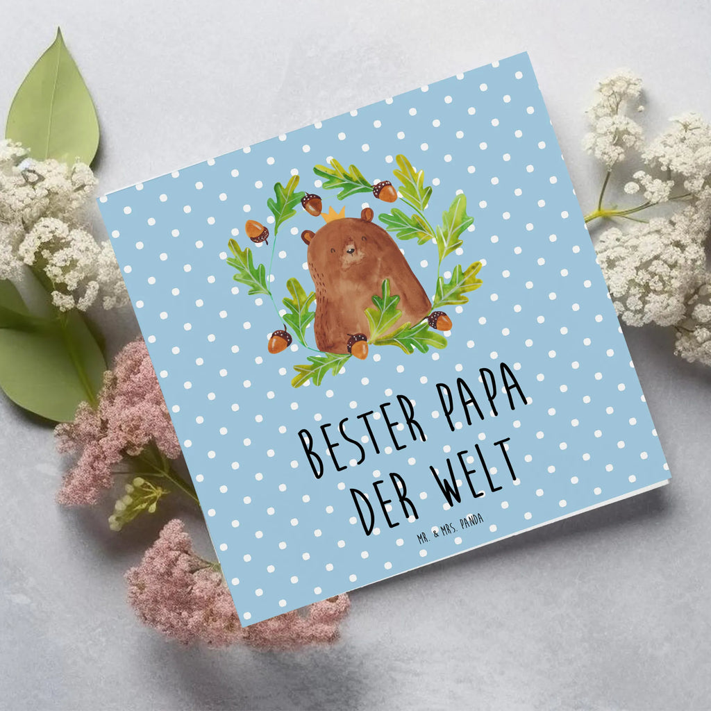 Deluxe Karte Bär König Hochwertige Klappkarte, Karte, Einladungskarte, Geburtstagskarte, Hochwertige Grußkarte, Hochzeitskarte, Klappkarte, Glückwunschkarte, Grußkarte, Bär, Teddy, Teddybär, bester Vater, Daddy, bester Papa, Papa, Papi, Dad, Vatertag, Vater, Papa Bär, weltbester Papa