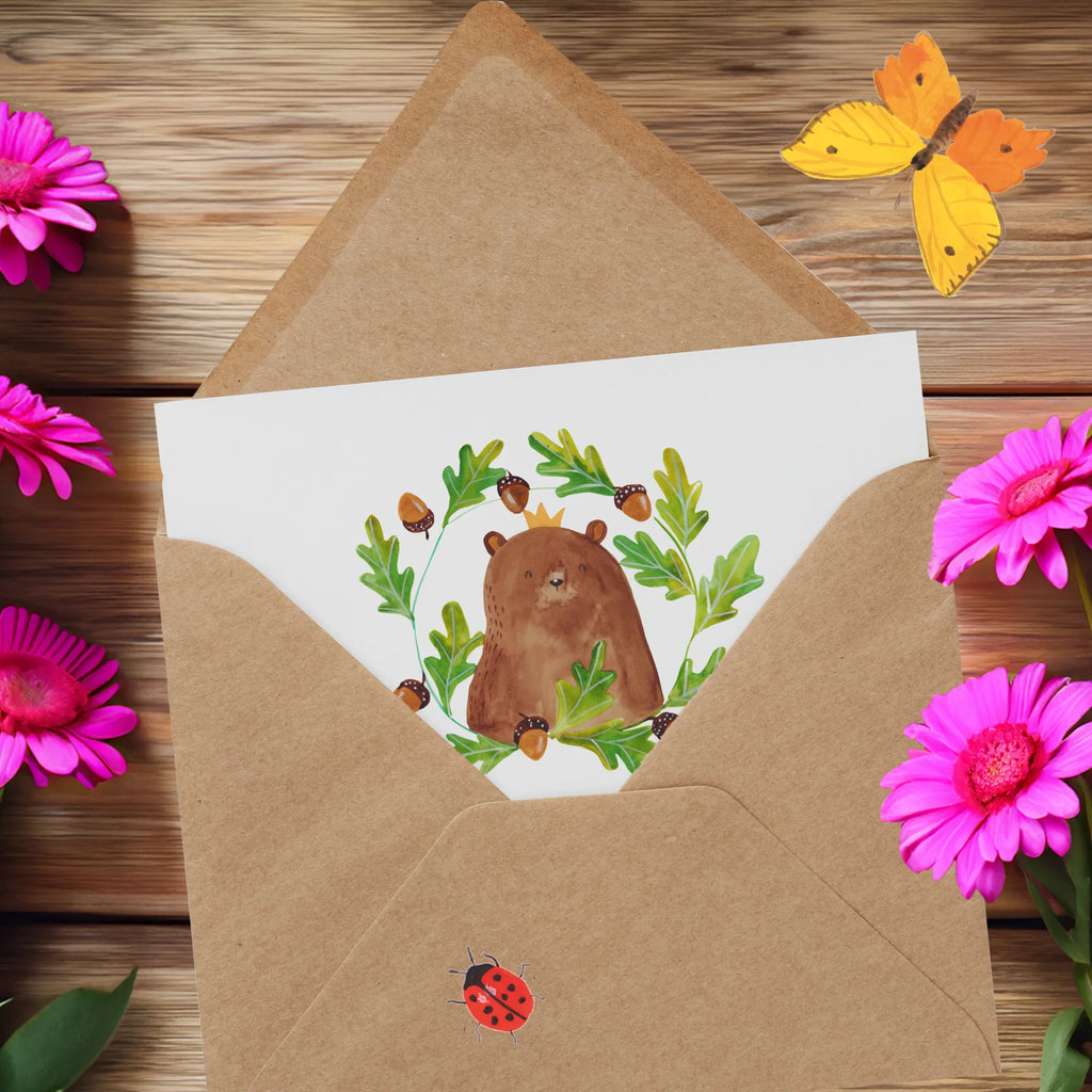 Deluxe Karte Bär König Hochwertige Klappkarte, Karte, Einladungskarte, Geburtstagskarte, Hochwertige Grußkarte, Hochzeitskarte, Klappkarte, Glückwunschkarte, Grußkarte, Bär, Teddy, Teddybär, bester Vater, Daddy, bester Papa, Papa, Papi, Dad, Vatertag, Vater, Papa Bär, weltbester Papa