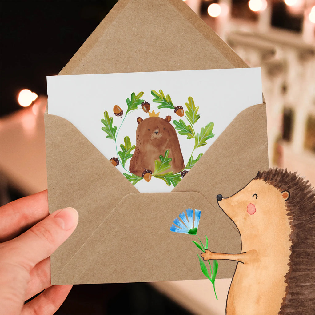 Deluxe Karte Bär König Hochwertige Klappkarte, Karte, Einladungskarte, Geburtstagskarte, Hochwertige Grußkarte, Hochzeitskarte, Klappkarte, Glückwunschkarte, Grußkarte, Bär, Teddy, Teddybär, bester Vater, Daddy, bester Papa, Papa, Papi, Dad, Vatertag, Vater, Papa Bär, weltbester Papa