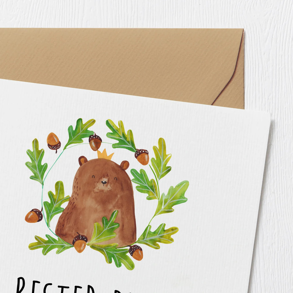 Deluxe Karte Bär König Hochwertige Klappkarte, Karte, Einladungskarte, Geburtstagskarte, Hochwertige Grußkarte, Hochzeitskarte, Klappkarte, Glückwunschkarte, Grußkarte, Bär, Teddy, Teddybär, bester Vater, Daddy, bester Papa, Papa, Papi, Dad, Vatertag, Vater, Papa Bär, weltbester Papa