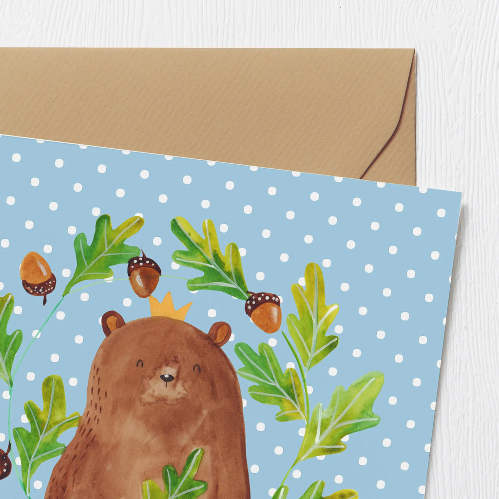 Deluxe Karte Bär König Hochwertige Klappkarte, Karte, Einladungskarte, Geburtstagskarte, Hochwertige Grußkarte, Hochzeitskarte, Klappkarte, Glückwunschkarte, Grußkarte, Bär, Teddy, Teddybär, bester Vater, Daddy, bester Papa, Papa, Papi, Dad, Vatertag, Vater, Papa Bär, weltbester Papa