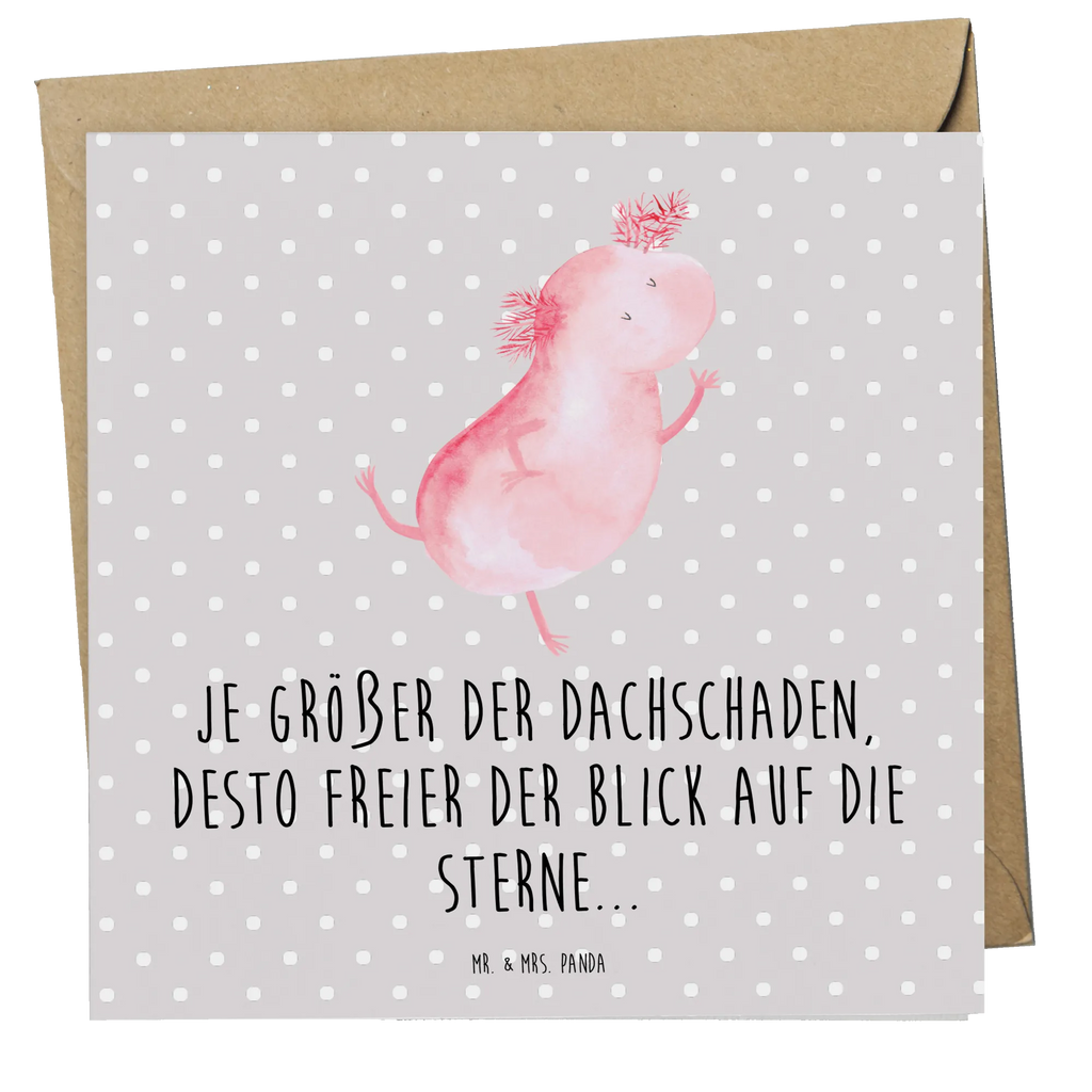 Deluxe Karte Axolotl Tanzen Hochwertige Klappkarte, Karte, Klappkarte, Einladungskarte, Geburtstagskarte, Hochzeitskarte, Glückwunschkarte, Grußkarte, Hochwertige Grußkarte, Axolotl, Molch, beste Freundin, Schwanzlurch, verrückt, Lurch, Sterne, Dachschaden, Lurche, Axolot, Freundin