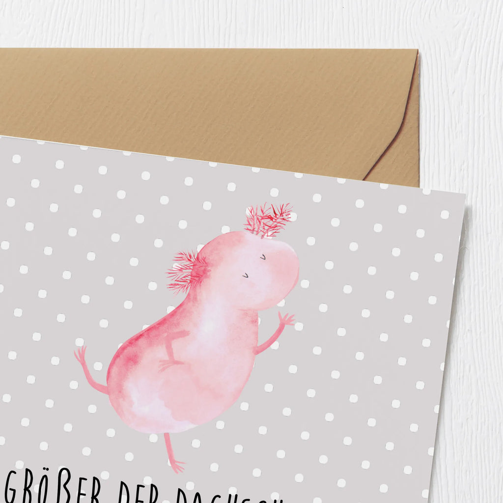 Deluxe Karte Axolotl Tanzen Hochwertige Klappkarte, Karte, Klappkarte, Einladungskarte, Geburtstagskarte, Hochzeitskarte, Glückwunschkarte, Grußkarte, Hochwertige Grußkarte, Axolotl, Molch, beste Freundin, Schwanzlurch, verrückt, Lurch, Sterne, Dachschaden, Lurche, Axolot, Freundin