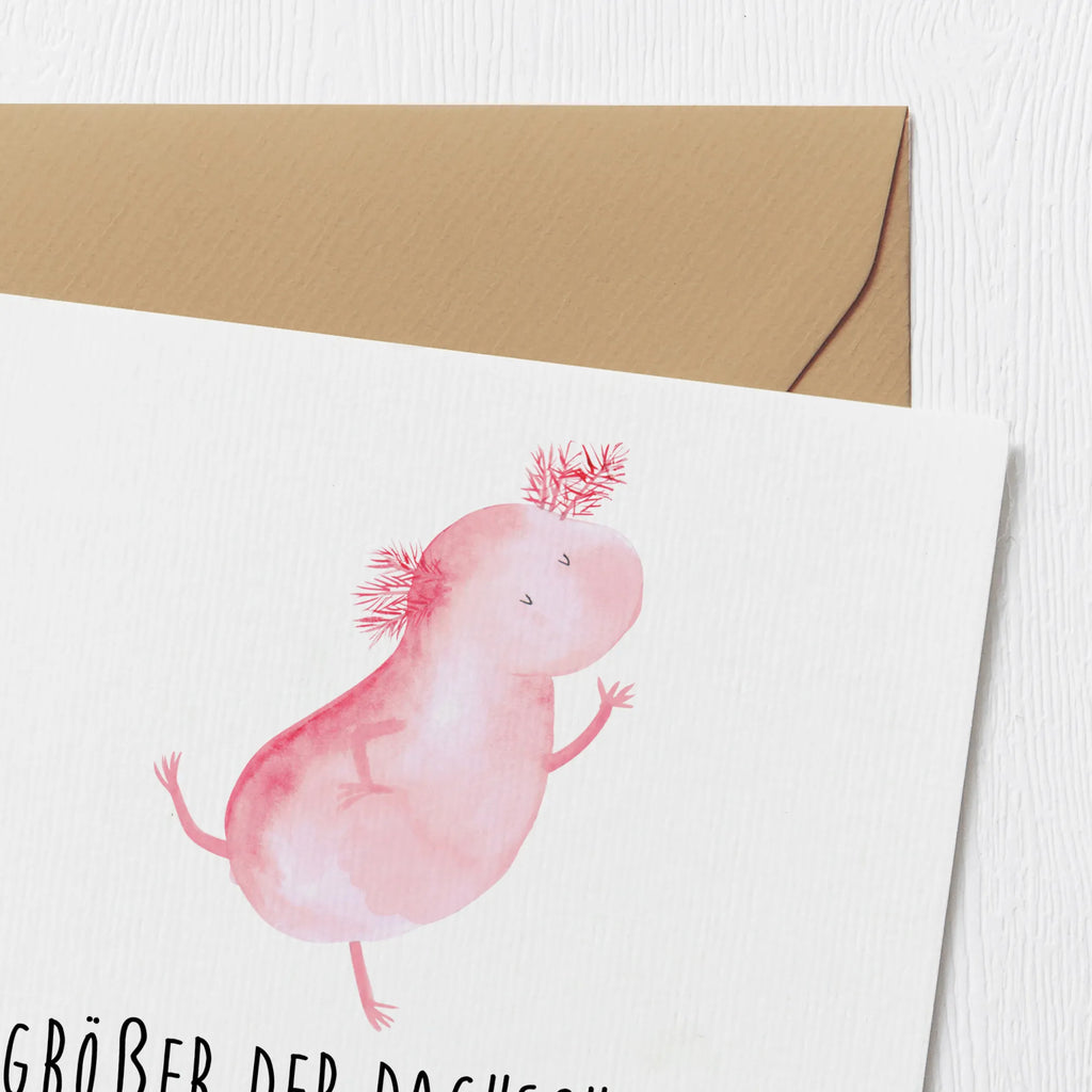 Deluxe Karte Axolotl Tanzen Hochwertige Klappkarte, Karte, Klappkarte, Einladungskarte, Geburtstagskarte, Hochzeitskarte, Glückwunschkarte, Grußkarte, Hochwertige Grußkarte, Axolotl, Molch, beste Freundin, Schwanzlurch, verrückt, Lurch, Sterne, Dachschaden, Lurche, Axolot, Freundin