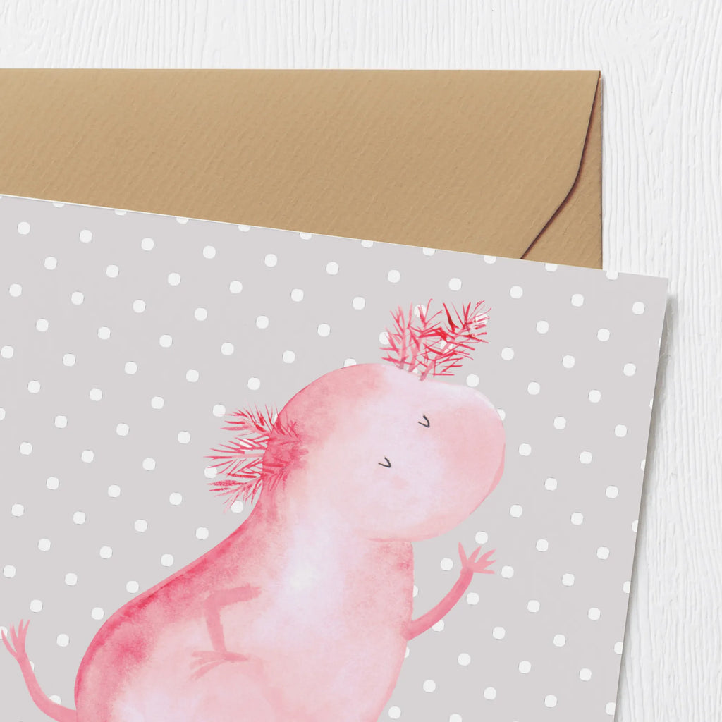 Deluxe Karte Axolotl Tanzen Hochwertige Klappkarte, Karte, Klappkarte, Einladungskarte, Geburtstagskarte, Hochzeitskarte, Glückwunschkarte, Grußkarte, Hochwertige Grußkarte, Axolotl, Molch, beste Freundin, Schwanzlurch, verrückt, Lurch, Sterne, Dachschaden, Lurche, Axolot, Freundin
