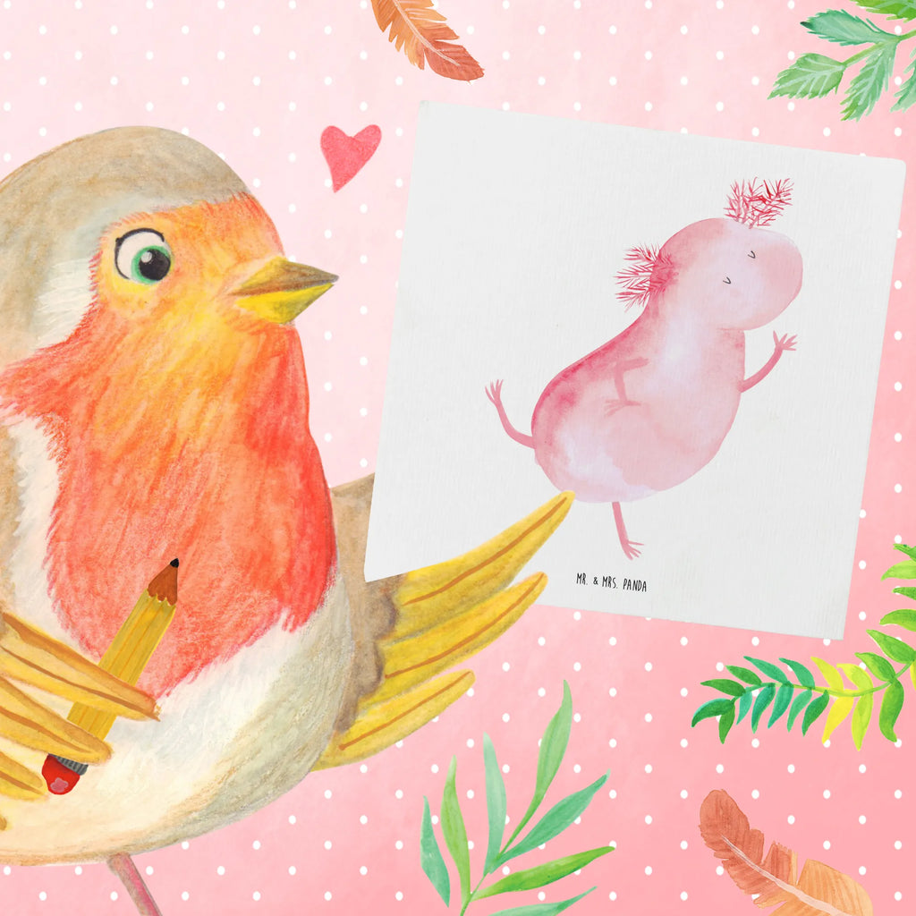 Deluxe Karte Axolotl Tanzen Hochwertige Klappkarte, Karte, Klappkarte, Einladungskarte, Geburtstagskarte, Hochzeitskarte, Glückwunschkarte, Grußkarte, Hochwertige Grußkarte, Axolotl, Molch, beste Freundin, Schwanzlurch, verrückt, Lurch, Sterne, Dachschaden, Lurche, Axolot, Freundin