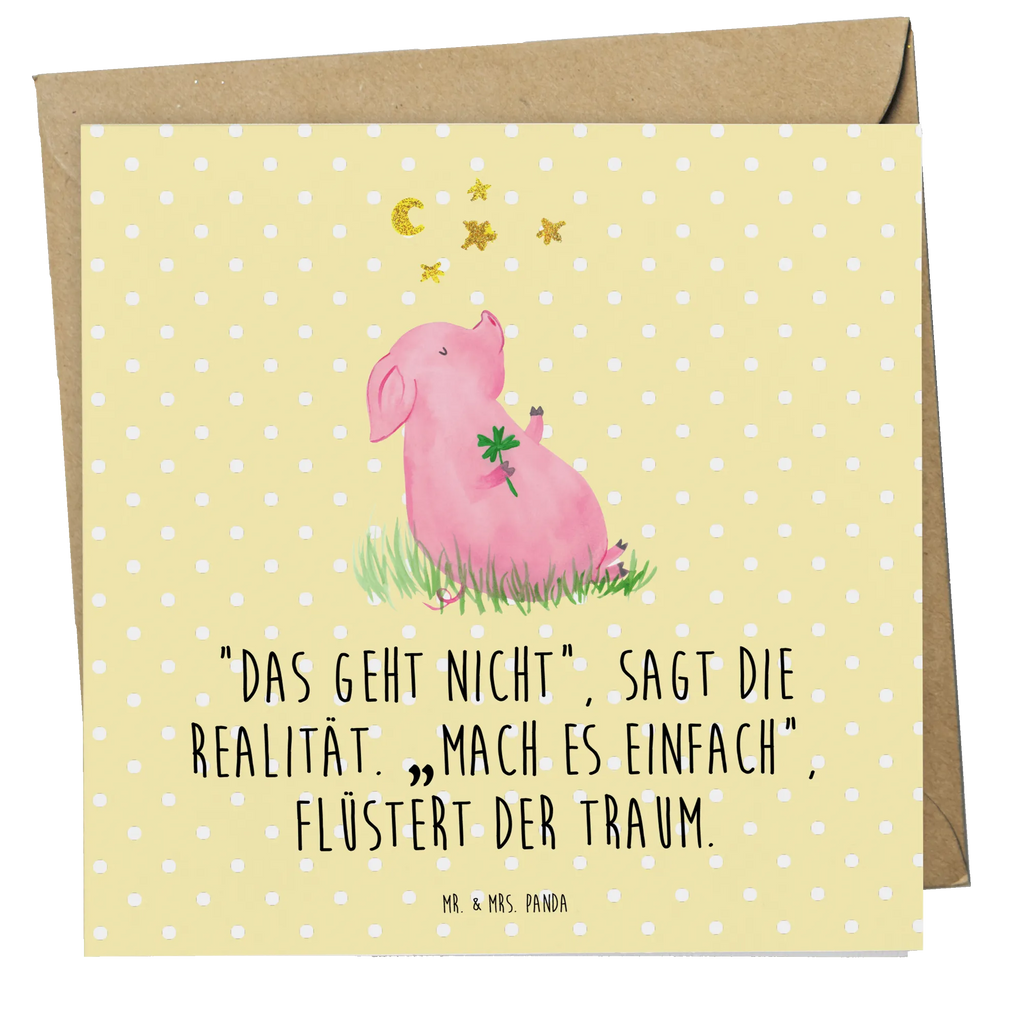Deluxe Karte Schwein Glück Glückwunschkarte, Karte, Hochwertige Klappkarte, Grußkarte, Hochzeitskarte, Einladungskarte, Geburtstagskarte, Klappkarte, Hochwertige Grußkarte, Tiermotive, Gute Laune, lustige Sprüche, Tiere, Träume, Sterne, Glücksbringer, Sernchen, Schweinchen, Ziele, Glücksschwein. Glück, Schwein, Motivation