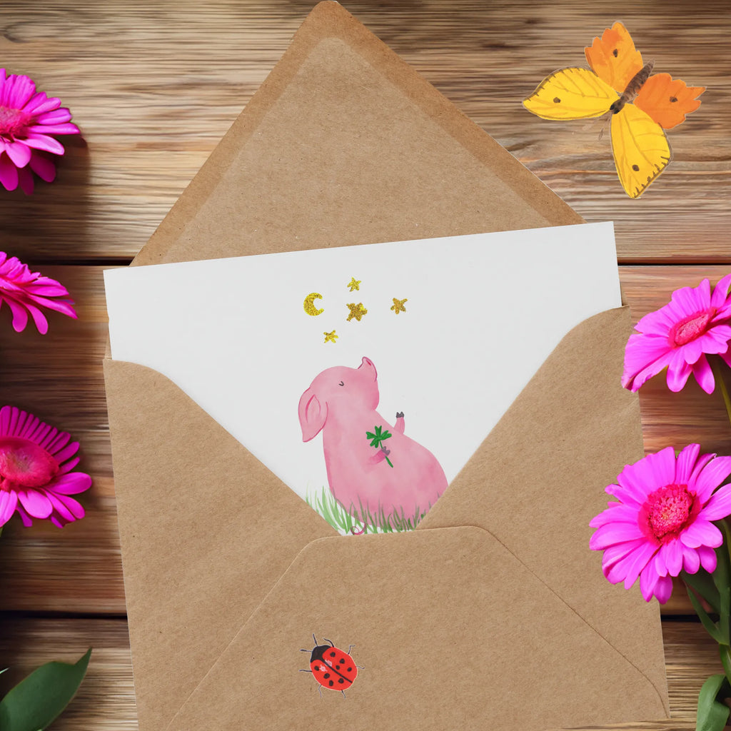Deluxe Karte Schwein Glück Glückwunschkarte, Karte, Hochwertige Klappkarte, Grußkarte, Hochzeitskarte, Einladungskarte, Geburtstagskarte, Klappkarte, Hochwertige Grußkarte, Tiermotive, Gute Laune, lustige Sprüche, Tiere, Träume, Sterne, Glücksbringer, Sernchen, Schweinchen, Ziele, Glücksschwein. Glück, Schwein, Motivation