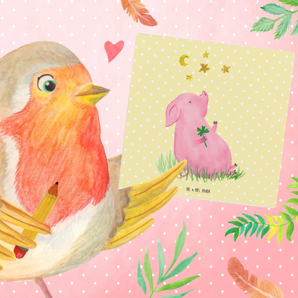 Deluxe Karte Schwein Glück Glückwunschkarte, Karte, Hochwertige Klappkarte, Grußkarte, Hochzeitskarte, Einladungskarte, Geburtstagskarte, Klappkarte, Hochwertige Grußkarte, Tiermotive, Gute Laune, lustige Sprüche, Tiere, Träume, Sterne, Glücksbringer, Sernchen, Schweinchen, Ziele, Glücksschwein. Glück, Schwein, Motivation