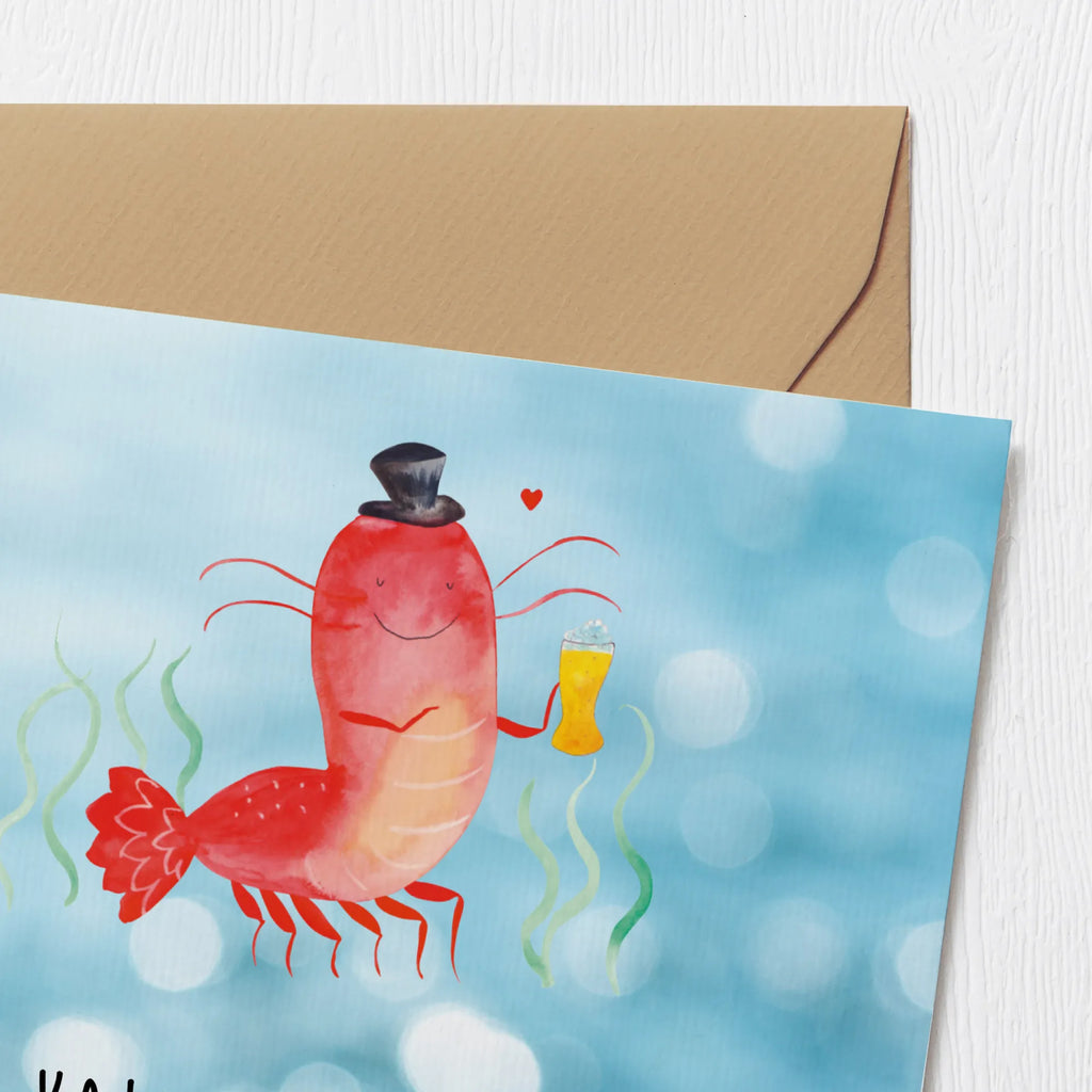 Deluxe Card lobster Wheat Einladungskarte, Hochzeitskarte, Karte, Hochwertige Grußkarte, Glückwunschkarte, Geburtstagskarte, Grußkarte, Klappkarte, Hochwertige Klappkarte, Meerestiere, Meer, Urlaub, Junggesellin, Männerhaushalt, Kneipe, Kochen, Gasthaus, Junggeselle, Bierliebhaber, Garnelen, Bier, Wirtschaft, Garnele