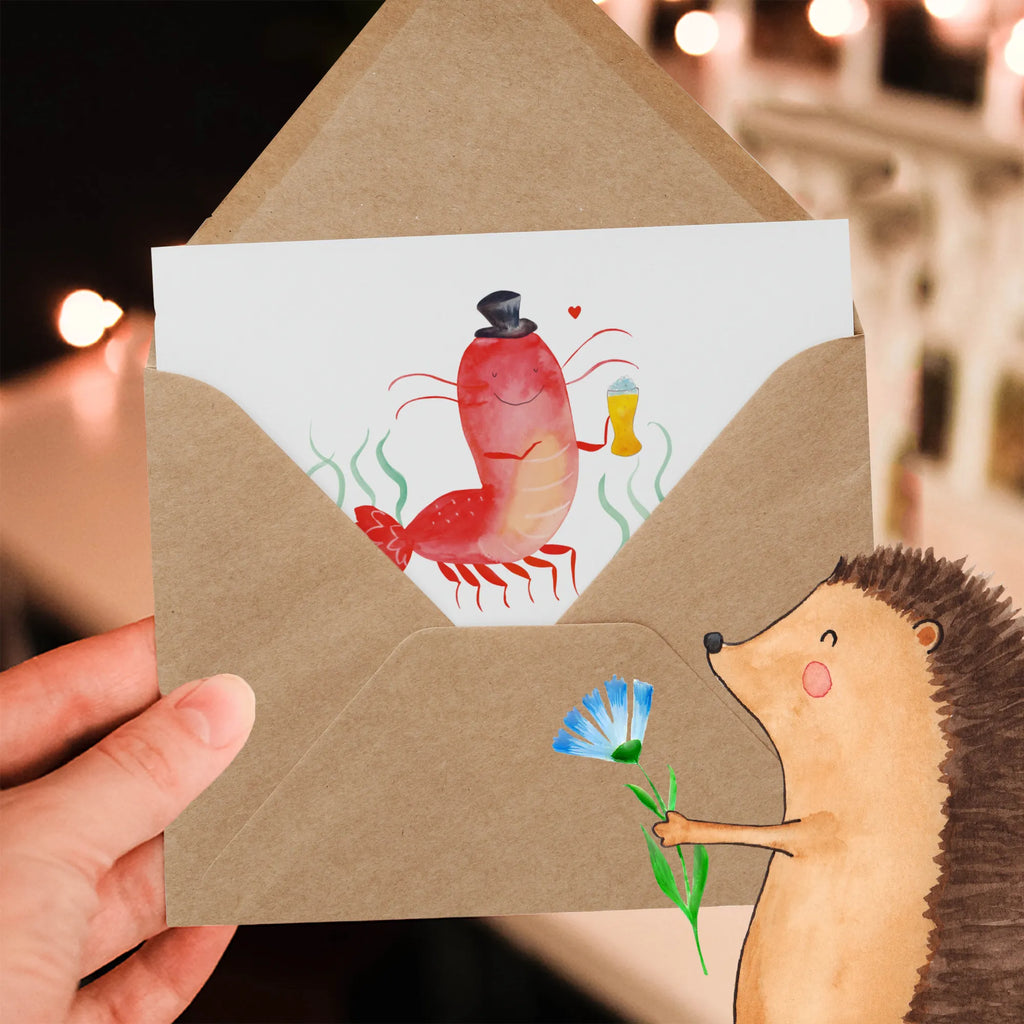 Deluxe Card lobster Wheat Einladungskarte, Hochzeitskarte, Karte, Hochwertige Grußkarte, Glückwunschkarte, Geburtstagskarte, Grußkarte, Klappkarte, Hochwertige Klappkarte, Meerestiere, Meer, Urlaub, Junggesellin, Männerhaushalt, Kneipe, Kochen, Gasthaus, Junggeselle, Bierliebhaber, Garnelen, Bier, Wirtschaft, Garnele