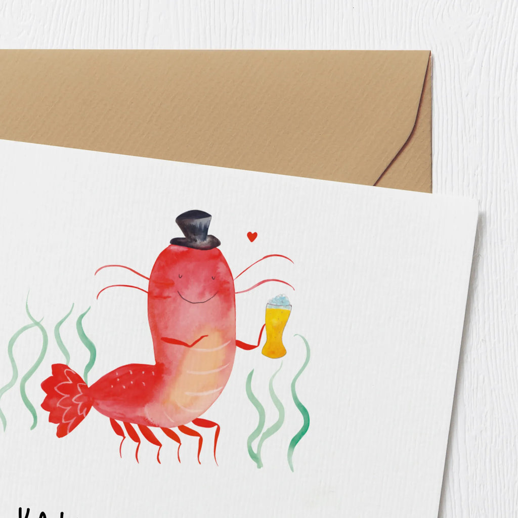 Deluxe Card lobster Wheat Einladungskarte, Hochzeitskarte, Karte, Hochwertige Grußkarte, Glückwunschkarte, Geburtstagskarte, Grußkarte, Klappkarte, Hochwertige Klappkarte, Meerestiere, Meer, Urlaub, Junggesellin, Männerhaushalt, Kneipe, Kochen, Gasthaus, Junggeselle, Bierliebhaber, Garnelen, Bier, Wirtschaft, Garnele