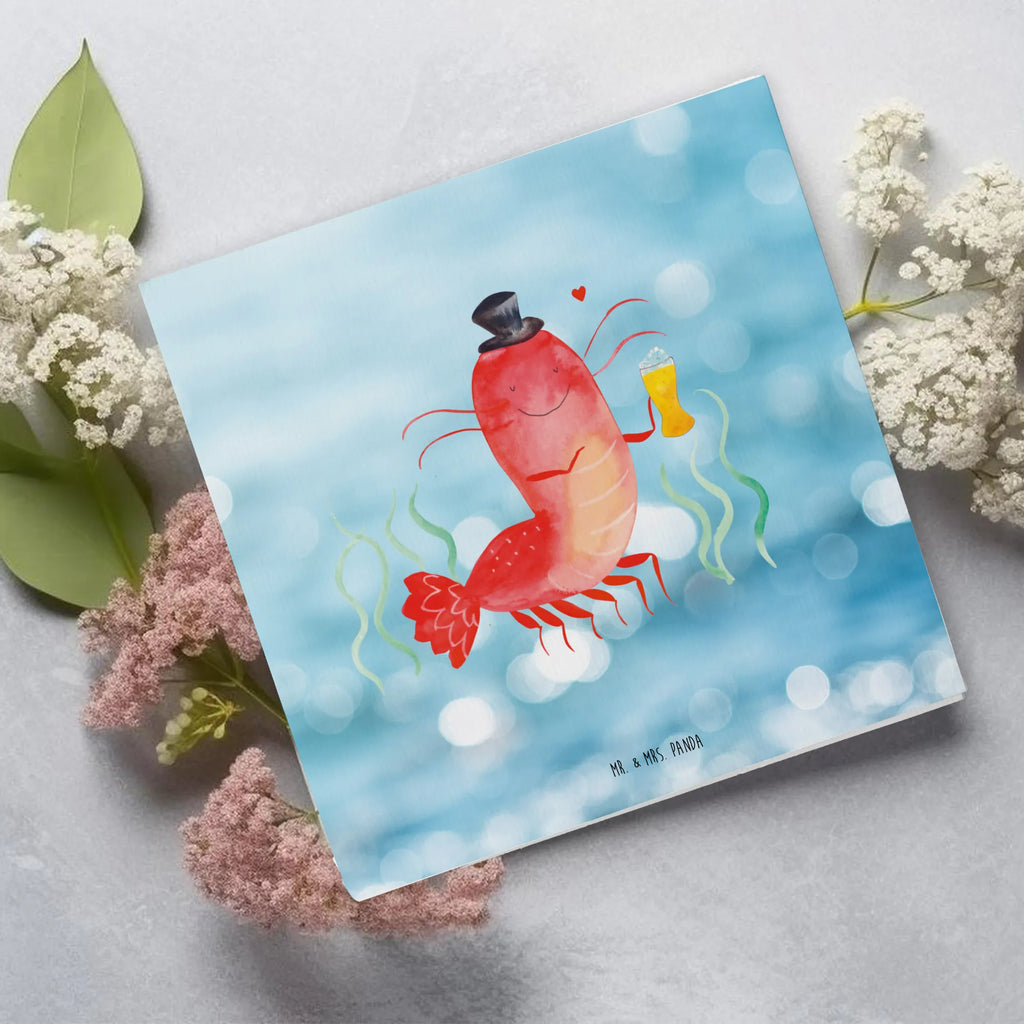 Deluxe Card lobster Wheat Einladungskarte, Hochzeitskarte, Karte, Hochwertige Grußkarte, Glückwunschkarte, Geburtstagskarte, Grußkarte, Klappkarte, Hochwertige Klappkarte, Meerestiere, Meer, Urlaub, Junggesellin, Männerhaushalt, Kneipe, Kochen, Gasthaus, Junggeselle, Bierliebhaber, Garnelen, Bier, Wirtschaft, Garnele