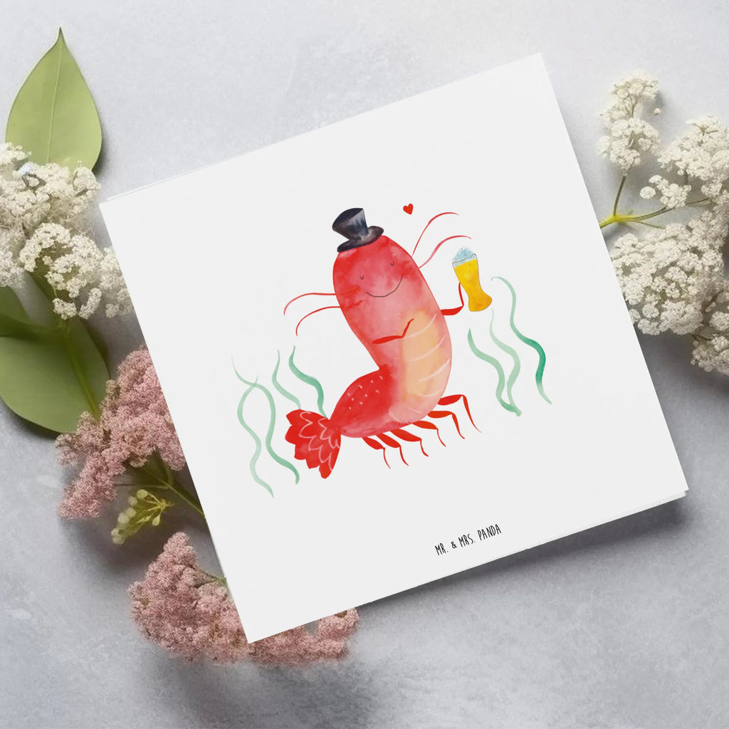 Deluxe Card lobster Wheat Einladungskarte, Hochzeitskarte, Karte, Hochwertige Grußkarte, Glückwunschkarte, Geburtstagskarte, Grußkarte, Klappkarte, Hochwertige Klappkarte, Meerestiere, Meer, Urlaub, Junggesellin, Männerhaushalt, Kneipe, Kochen, Gasthaus, Junggeselle, Bierliebhaber, Garnelen, Bier, Wirtschaft, Garnele