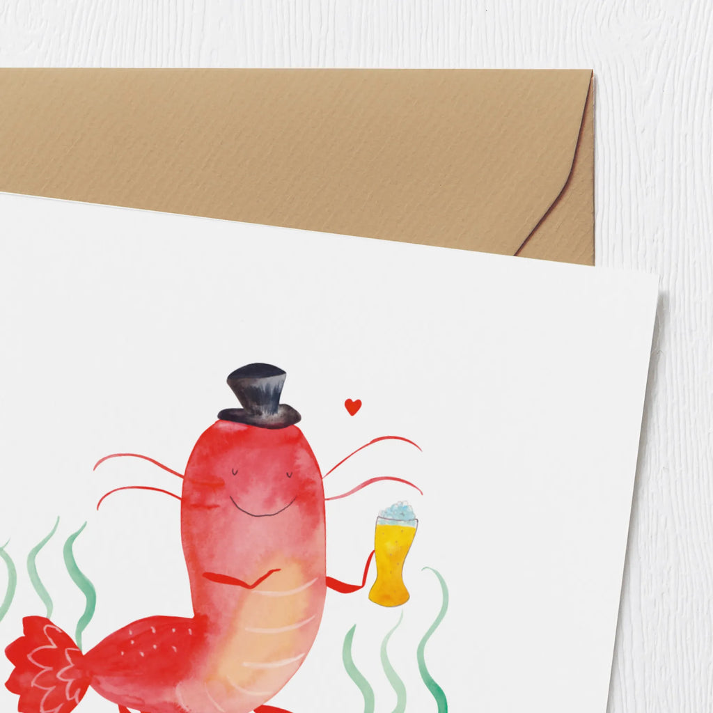 Deluxe Card lobster Wheat Einladungskarte, Hochzeitskarte, Karte, Hochwertige Grußkarte, Glückwunschkarte, Geburtstagskarte, Grußkarte, Klappkarte, Hochwertige Klappkarte, Meerestiere, Meer, Urlaub, Junggesellin, Männerhaushalt, Kneipe, Kochen, Gasthaus, Junggeselle, Bierliebhaber, Garnelen, Bier, Wirtschaft, Garnele