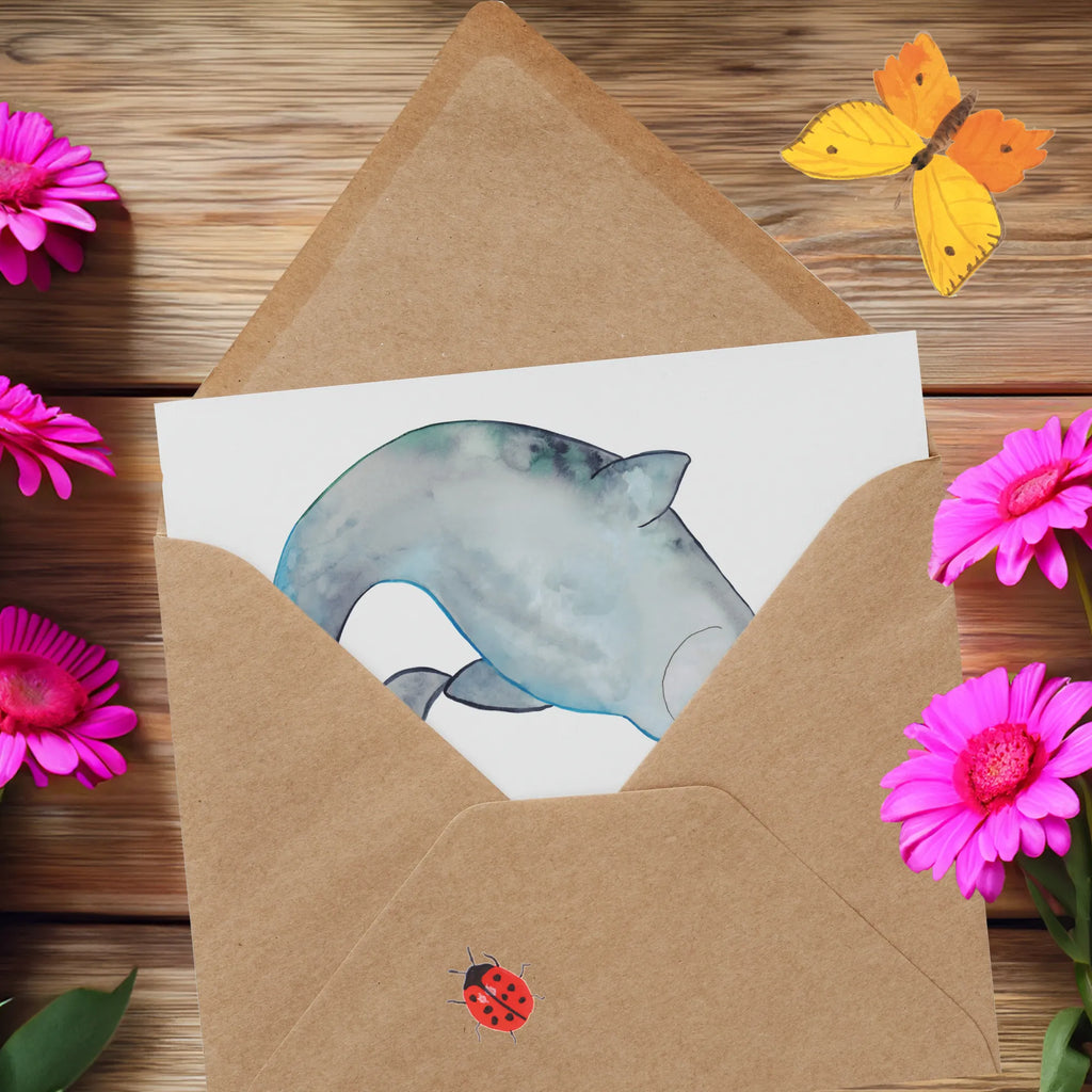 Deluxe Card Narwhal Hochwertige Klappkarte, Einladungskarte, Glückwunschkarte, Karte, Hochwertige Grußkarte, Klappkarte, Hochzeitskarte, Grußkarte, Geburtstagskarte, Meerestiere, Meer, Urlaub, Junggesellin, Putzen, Kinderzimmer, Hausfrau, Wal, Narwal, aufräumen