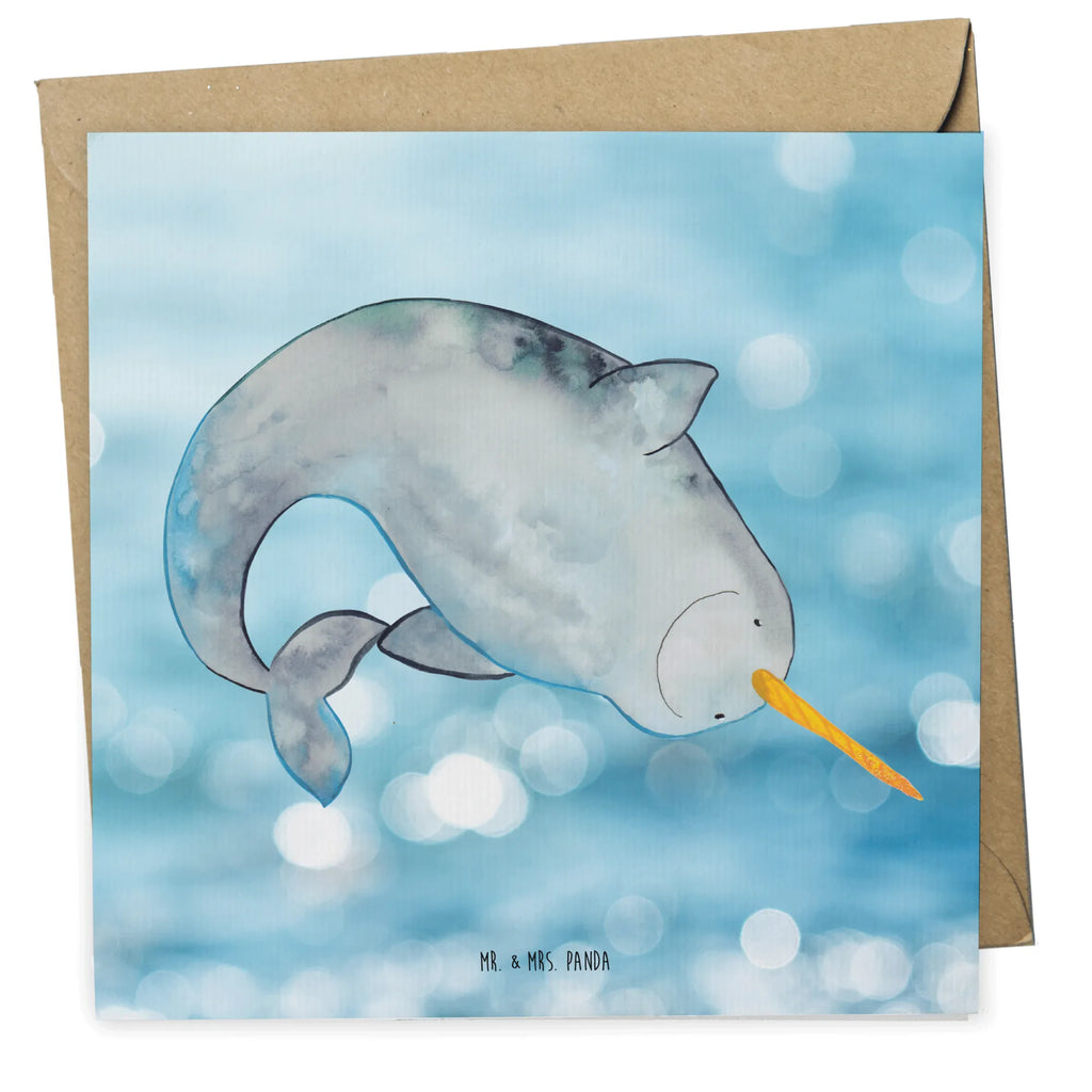 Deluxe Card Narwhal Hochwertige Klappkarte, Einladungskarte, Glückwunschkarte, Karte, Hochwertige Grußkarte, Klappkarte, Hochzeitskarte, Grußkarte, Geburtstagskarte, Meerestiere, Meer, Urlaub, Junggesellin, Putzen, Kinderzimmer, Hausfrau, Wal, Narwal, aufräumen