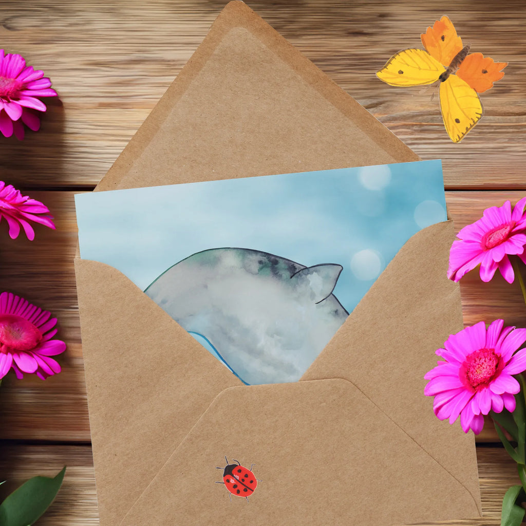 Deluxe Card Narwhal Hochwertige Klappkarte, Einladungskarte, Glückwunschkarte, Karte, Hochwertige Grußkarte, Klappkarte, Hochzeitskarte, Grußkarte, Geburtstagskarte, Meerestiere, Meer, Urlaub, Junggesellin, Putzen, Kinderzimmer, Hausfrau, Wal, Narwal, aufräumen