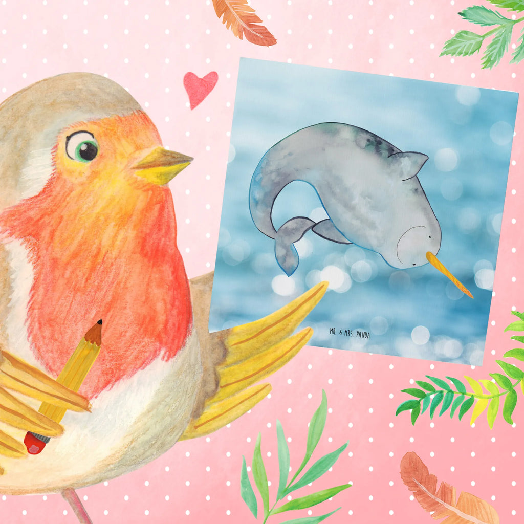 Deluxe Card Narwhal Hochwertige Klappkarte, Einladungskarte, Glückwunschkarte, Karte, Hochwertige Grußkarte, Klappkarte, Hochzeitskarte, Grußkarte, Geburtstagskarte, Meerestiere, Meer, Urlaub, Junggesellin, Putzen, Kinderzimmer, Hausfrau, Wal, Narwal, aufräumen