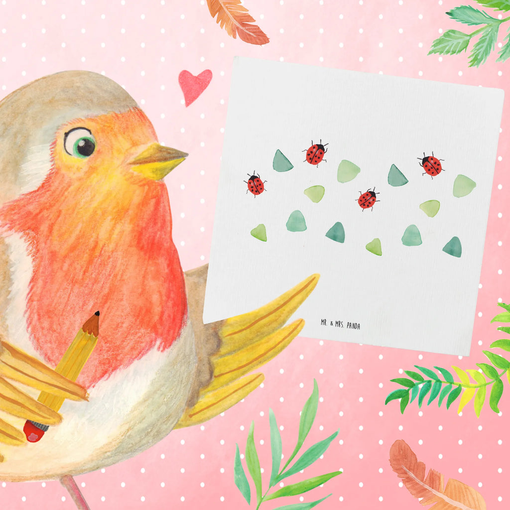 Deluxe Card Ladybug Design Hochzeitskarte, Karte, Geburtstagskarte, Hochwertige Klappkarte, Klappkarte, Einladungskarte, Hochwertige Grußkarte, Glückwunschkarte, Grußkarte, Muster, verspielt, Marienkäfer, niedlich, grüne Punkte, Aquarell