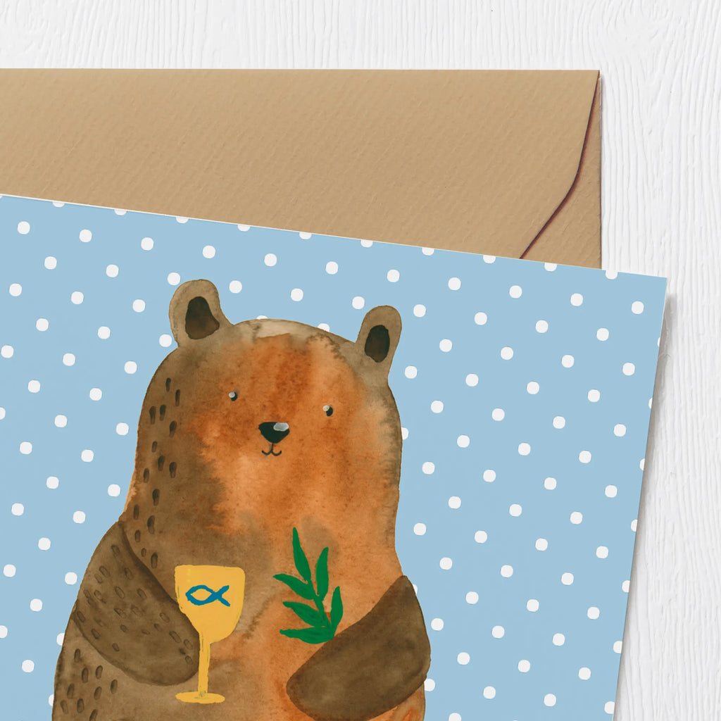 Deluxe Karte Bär Konfirmation Hochwertige Klappkarte, Hochzeitskarte, Einladungskarte, Glückwunschkarte, Hochwertige Grußkarte, Grußkarte, Geburtstagskarte, Karte, Klappkarte, Bär, Teddy, Teddybär, evangelisch, Kirche, Gottesdienst, Konfirmation