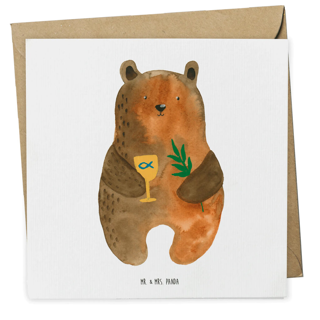 Deluxe Karte Bär Konfirmation Hochwertige Klappkarte, Hochzeitskarte, Einladungskarte, Glückwunschkarte, Hochwertige Grußkarte, Grußkarte, Geburtstagskarte, Karte, Klappkarte, Bär, Teddy, Teddybär, evangelisch, Kirche, Gottesdienst, Konfirmation