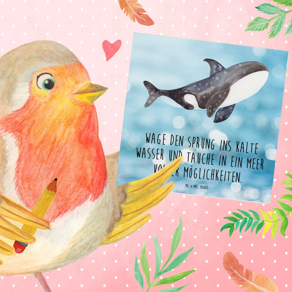 Deluxe Card Orca doppelkarte, Klappkarte, anlasskarte, Glückwunschkarte, faltkarte, Grußkarte, Urlaub, Meer, Meerestiere, Arbeit, Startup, Orca, Selbstliebe, Möglichkeiten, Killerwal, Neustart, Motivation, Büro, Orcas, Wal