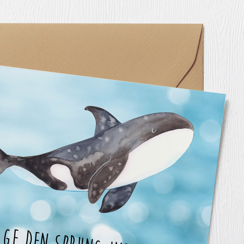 Deluxe Card Orca doppelkarte, Klappkarte, anlasskarte, Glückwunschkarte, faltkarte, Grußkarte, Urlaub, Meer, Meerestiere, Arbeit, Startup, Orca, Selbstliebe, Möglichkeiten, Killerwal, Neustart, Motivation, Büro, Orcas, Wal