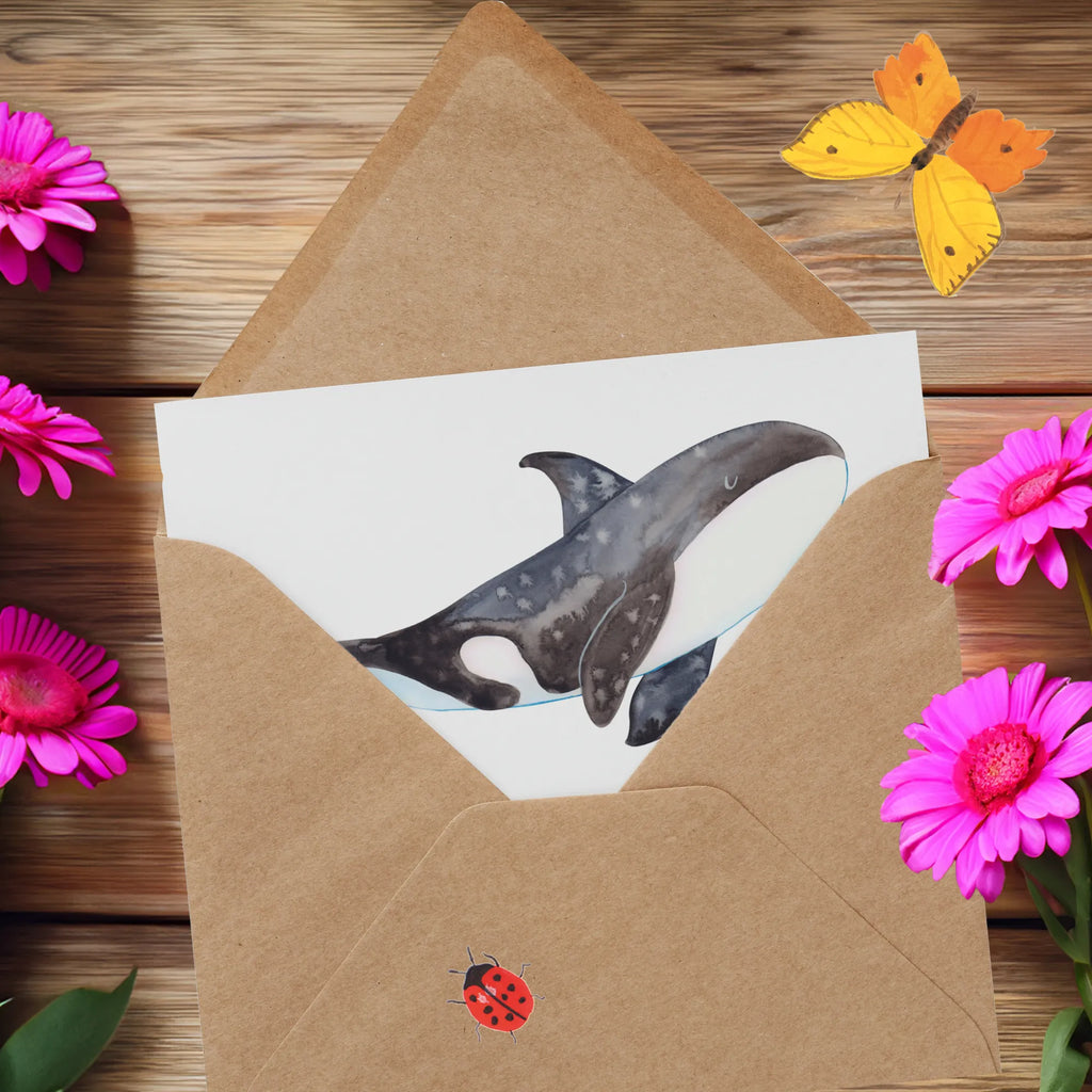 Deluxe Card Orca doppelkarte, Klappkarte, anlasskarte, Glückwunschkarte, faltkarte, Grußkarte, Urlaub, Meer, Meerestiere, Arbeit, Startup, Orca, Selbstliebe, Möglichkeiten, Killerwal, Neustart, Motivation, Büro, Orcas, Wal