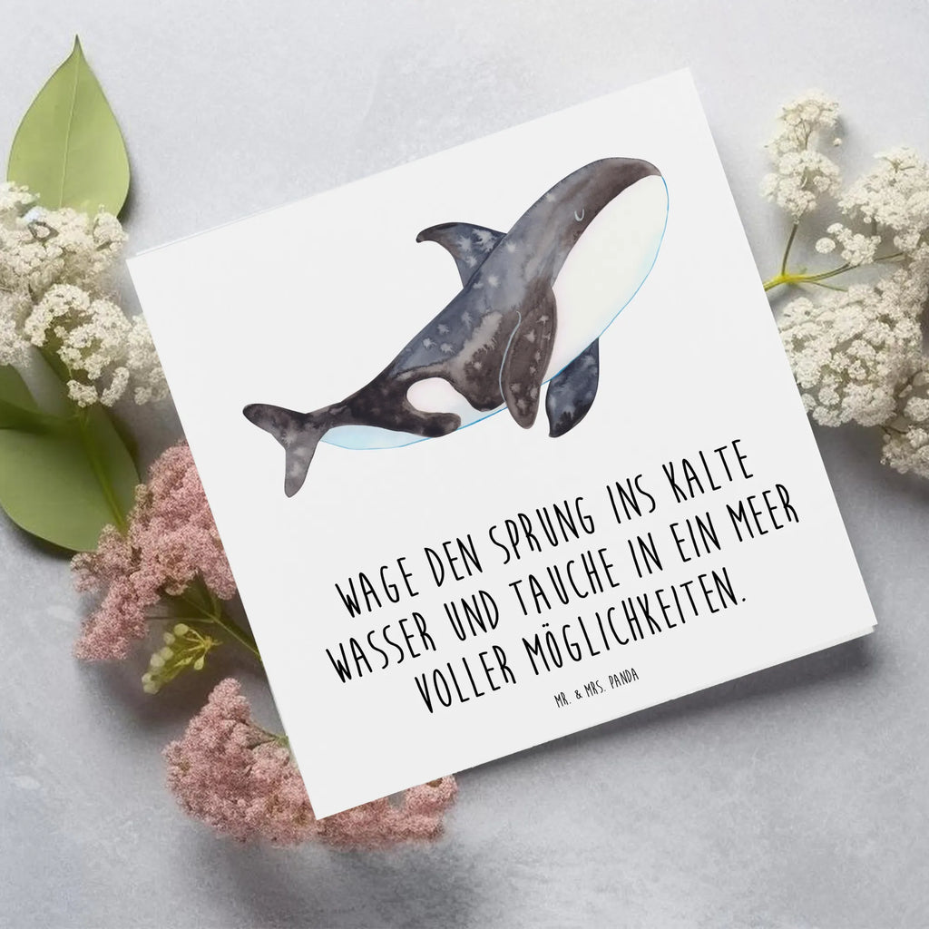 Deluxe Card Orca doppelkarte, Klappkarte, anlasskarte, Glückwunschkarte, faltkarte, Grußkarte, Urlaub, Meer, Meerestiere, Arbeit, Startup, Orca, Selbstliebe, Möglichkeiten, Killerwal, Neustart, Motivation, Büro, Orcas, Wal