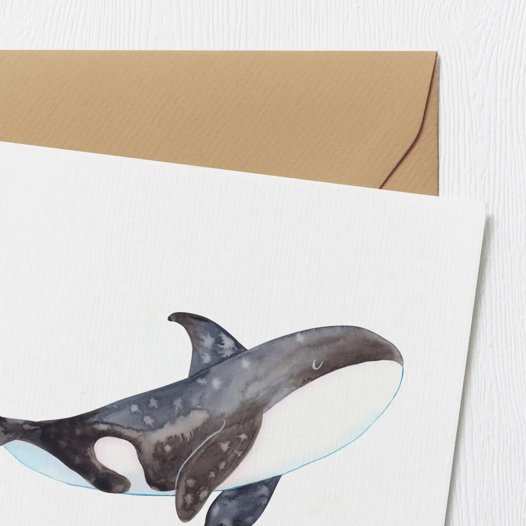 Deluxe Card Orca doppelkarte, Klappkarte, anlasskarte, Glückwunschkarte, faltkarte, Grußkarte, Urlaub, Meer, Meerestiere, Arbeit, Startup, Orca, Selbstliebe, Möglichkeiten, Killerwal, Neustart, Motivation, Büro, Orcas, Wal