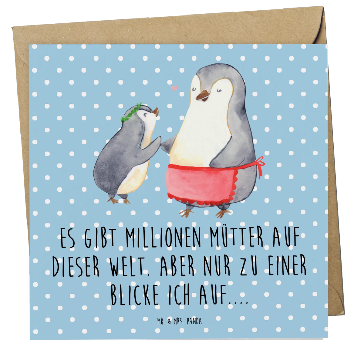 Deluxe Card Penguin with child faltkarte, anlasskarte, Glückwunschkarte, doppelkarte, Klappkarte, Grußkarte, Oma, Opa, Muttertag, Familie, Schwester, Bruder, Vatertag, Mama, Papa, Mutter, Mutti, Mami, Geschenk, Geburststag